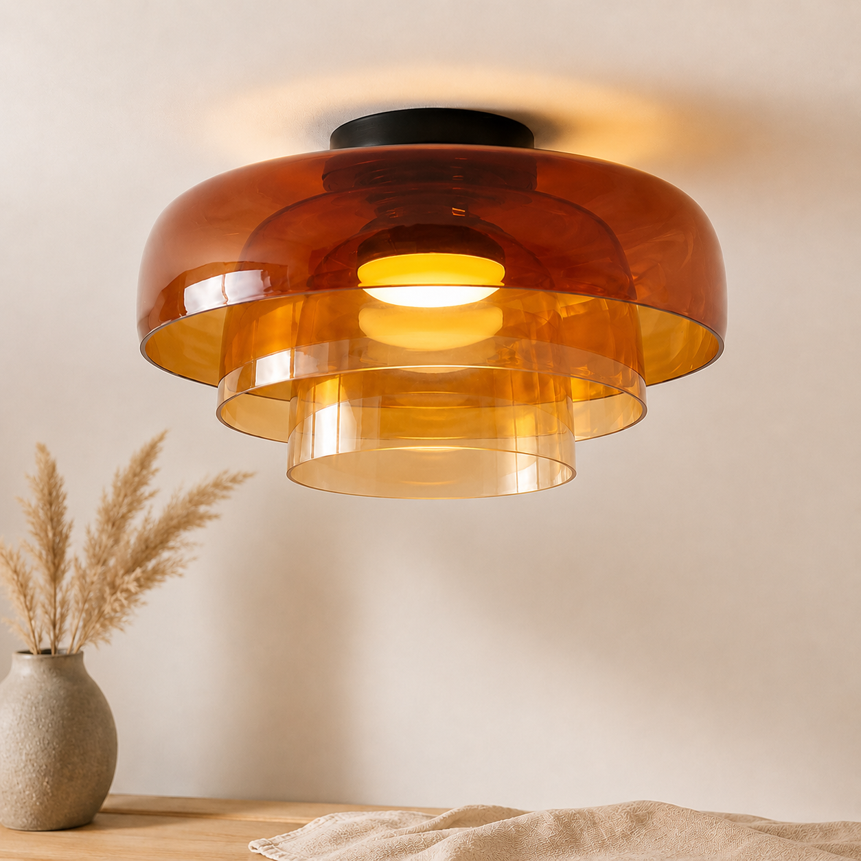 Nordische Bauhaus Glas Deckenleuchte