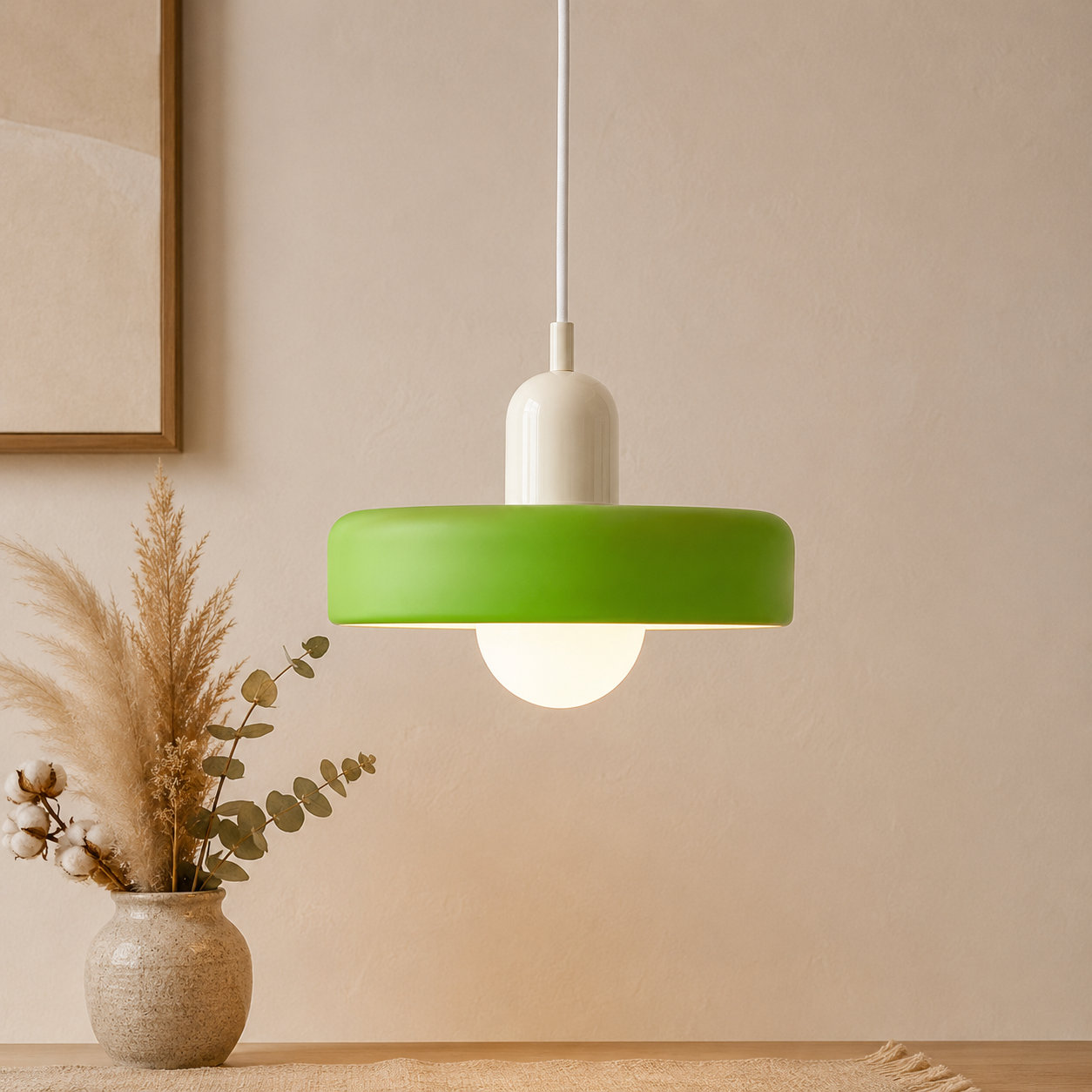 Bauhaus Farbglas Pendelleuchte
