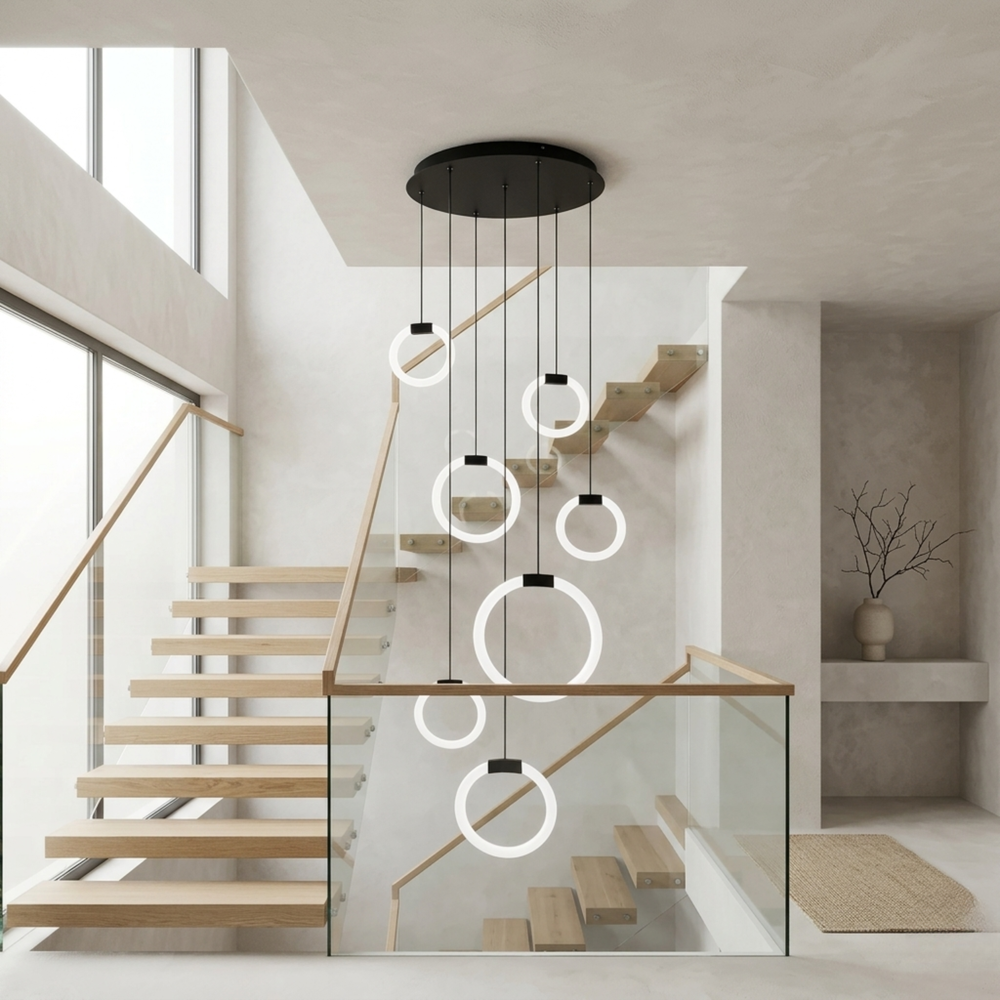 LED Pendelleuchte mit 7/10 Ringen
