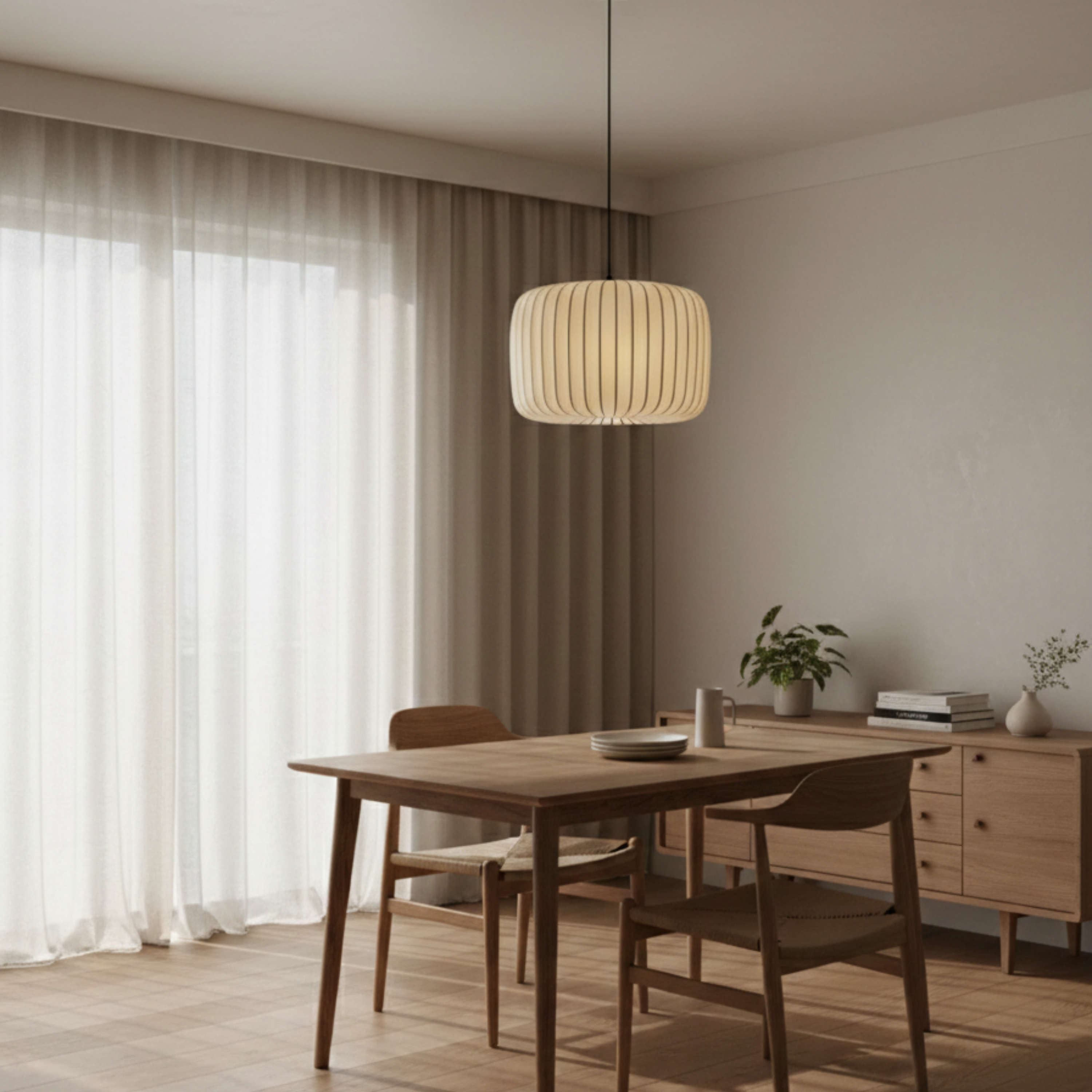Moderne Stoff Pendelleuchte