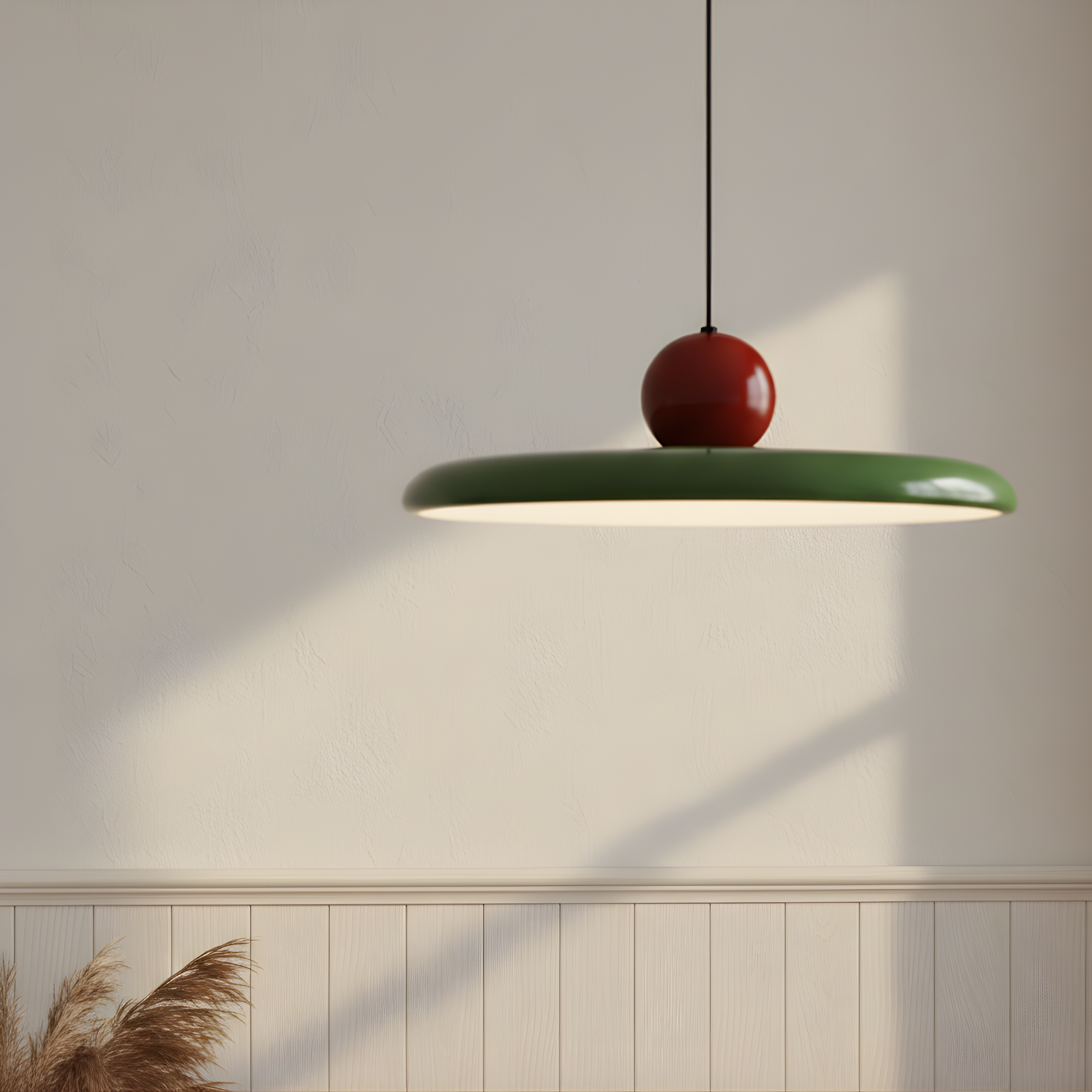 Glas Pendelleuchte im Bauhaus Stil