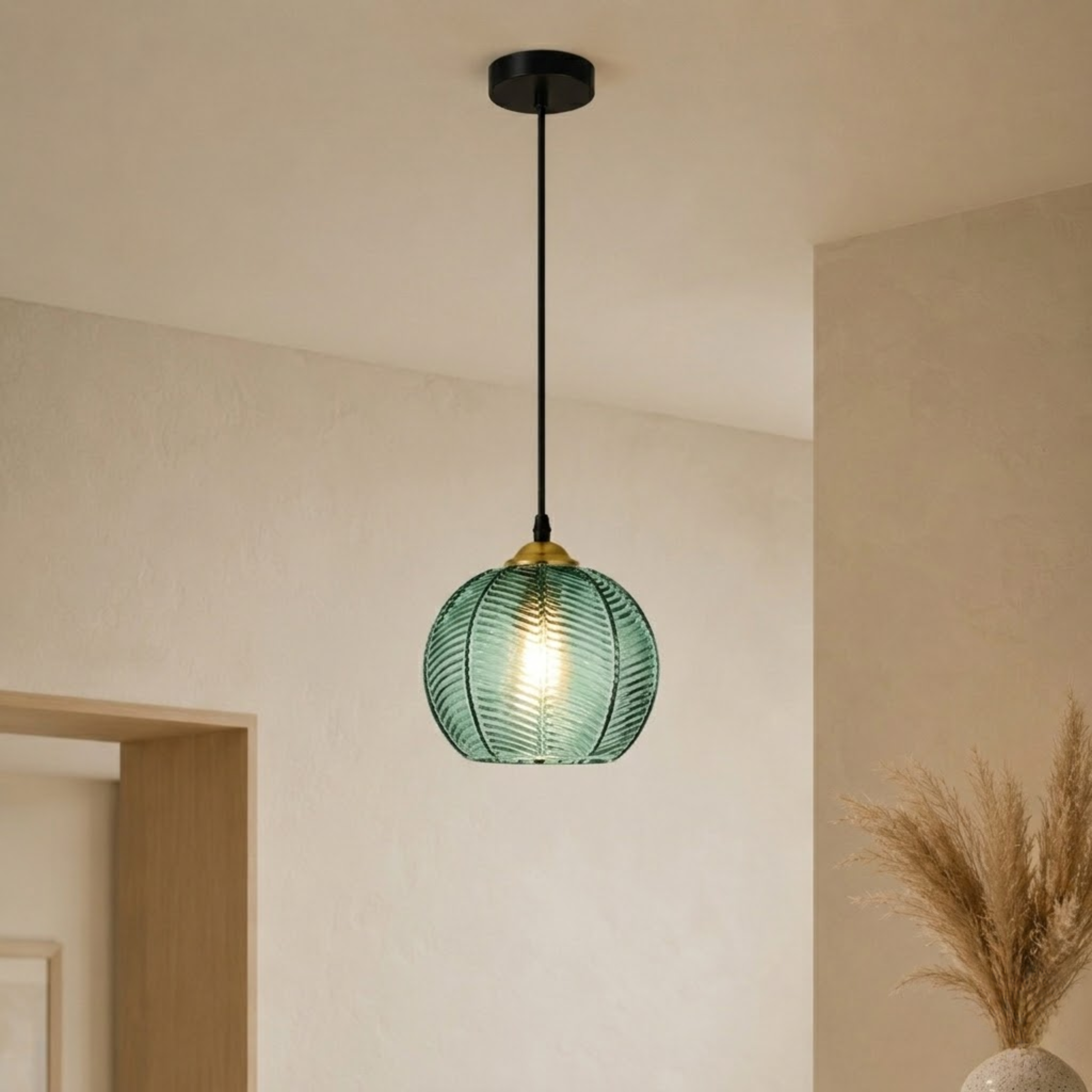 Moderne Gestreifte Glas Hängelampe
