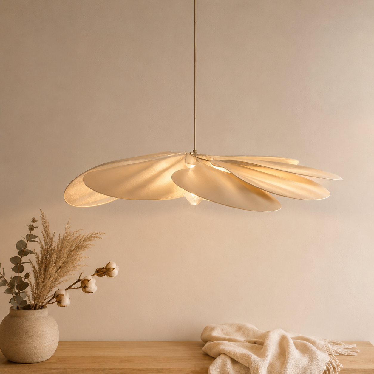 Wohnzimmer Stoff Blume Pendelleuchte