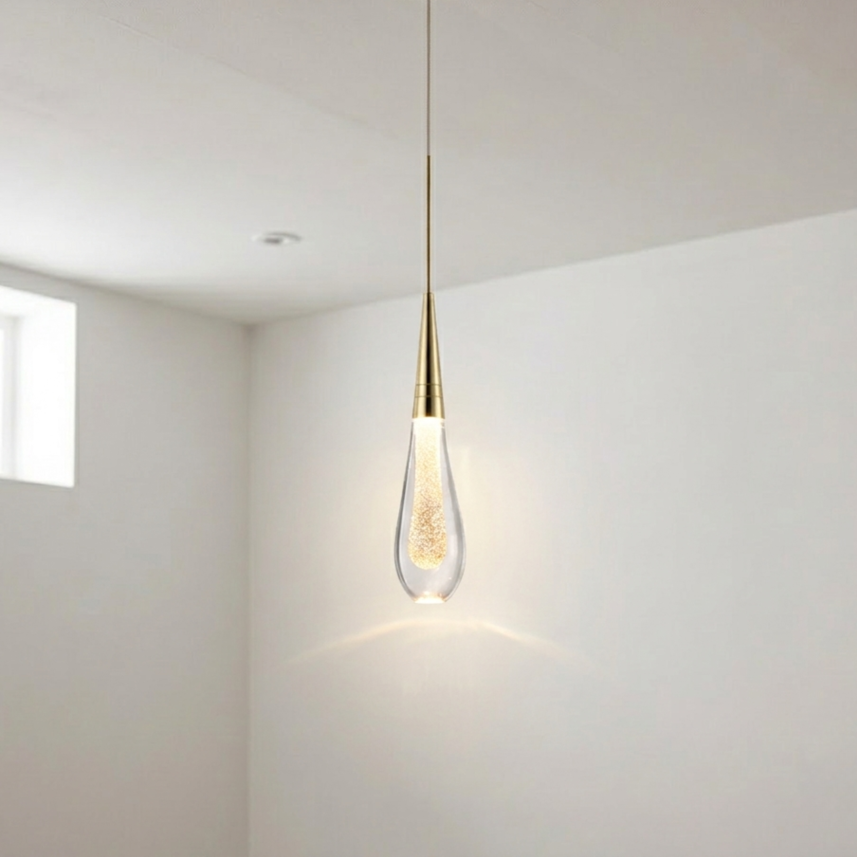 Moderne Aluminium Glas LED Innen Pendelleuchte