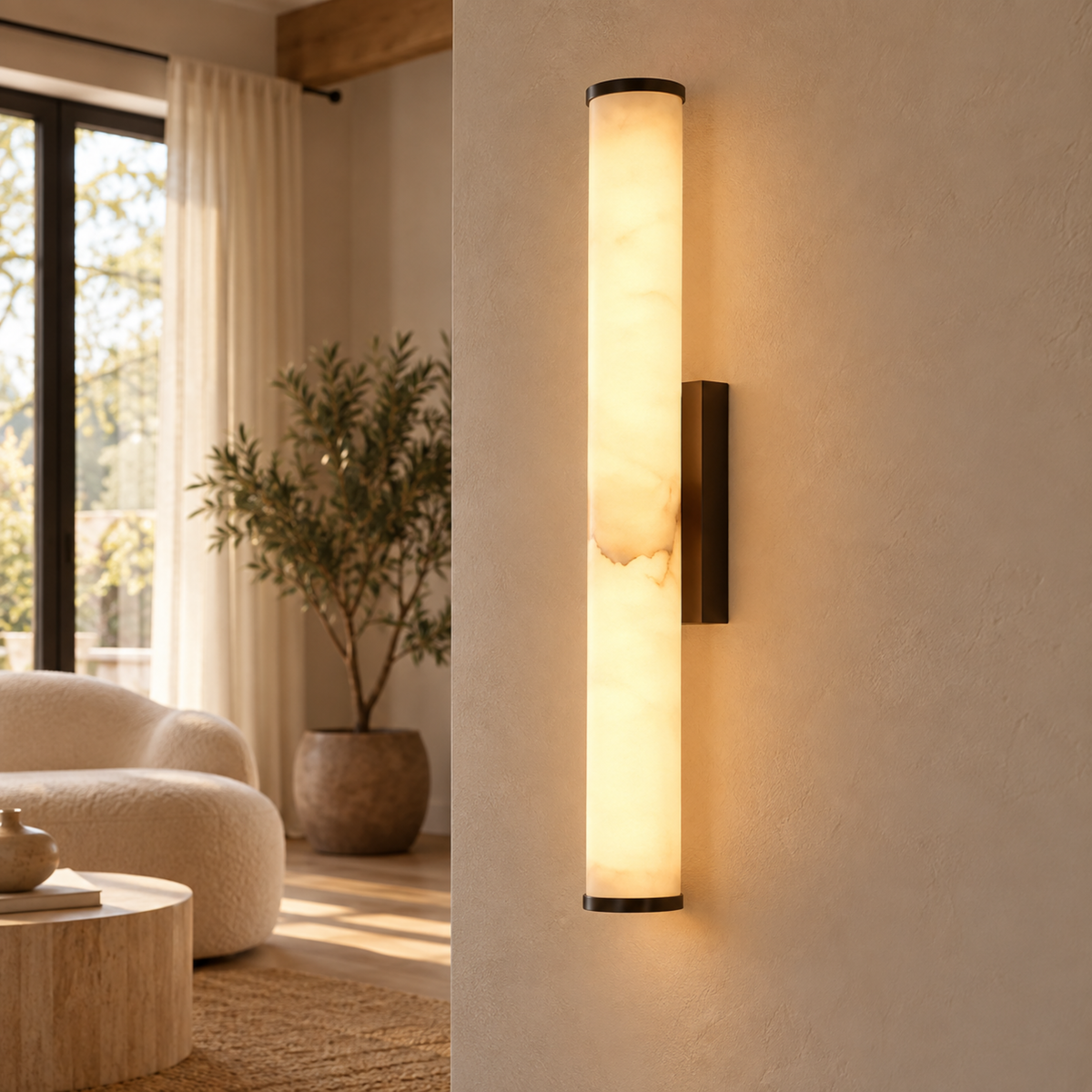 Moderne Marmoroptik LED Wandleuchte