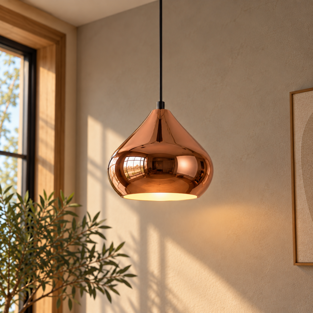 Vintage Pendelleuchte in Roségold im Industrial-Stil
