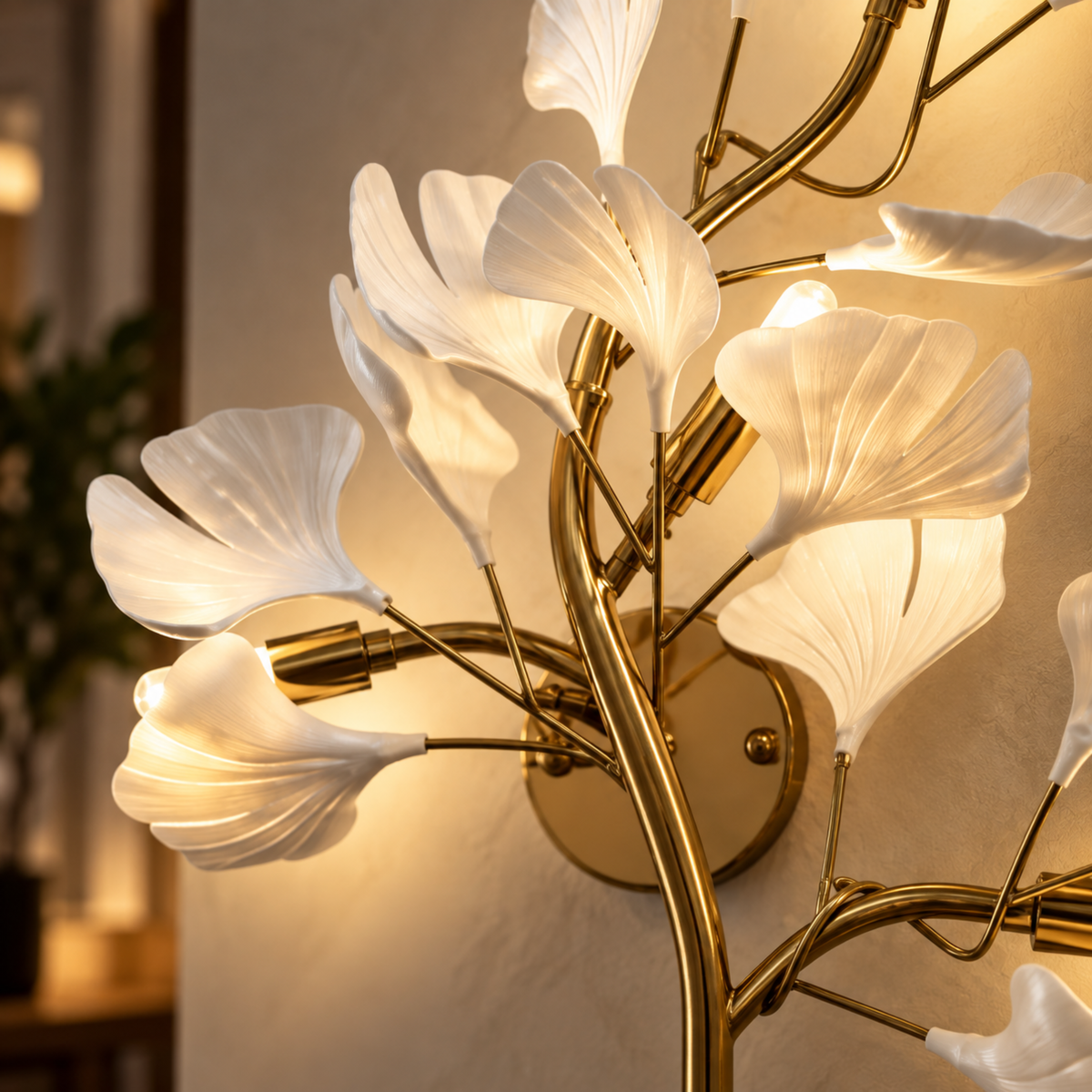 Elegante Luxuriöse LED-Blattdesign-Wandleuchte