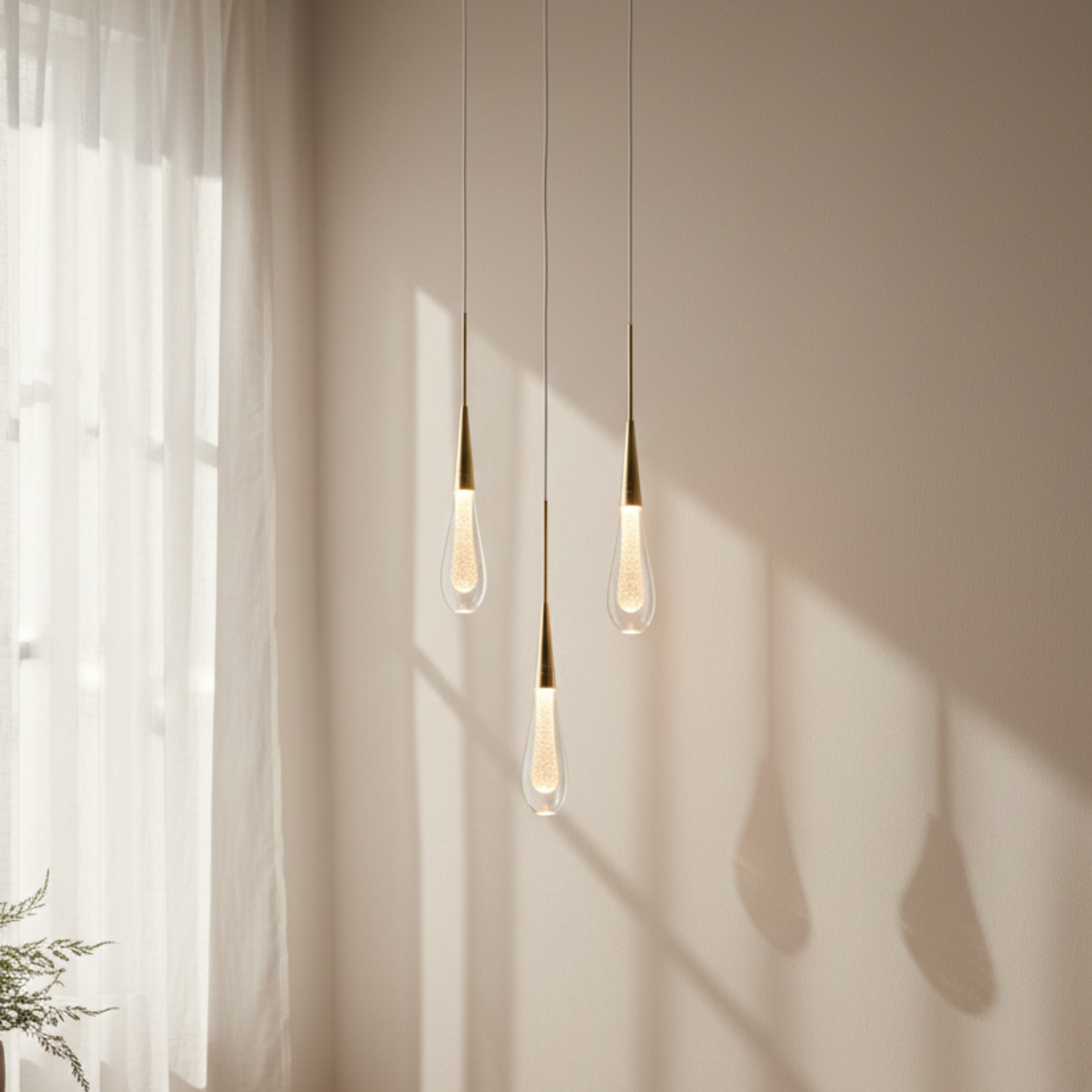 Moderne Aluminium Glas LED Innen Pendelleuchte