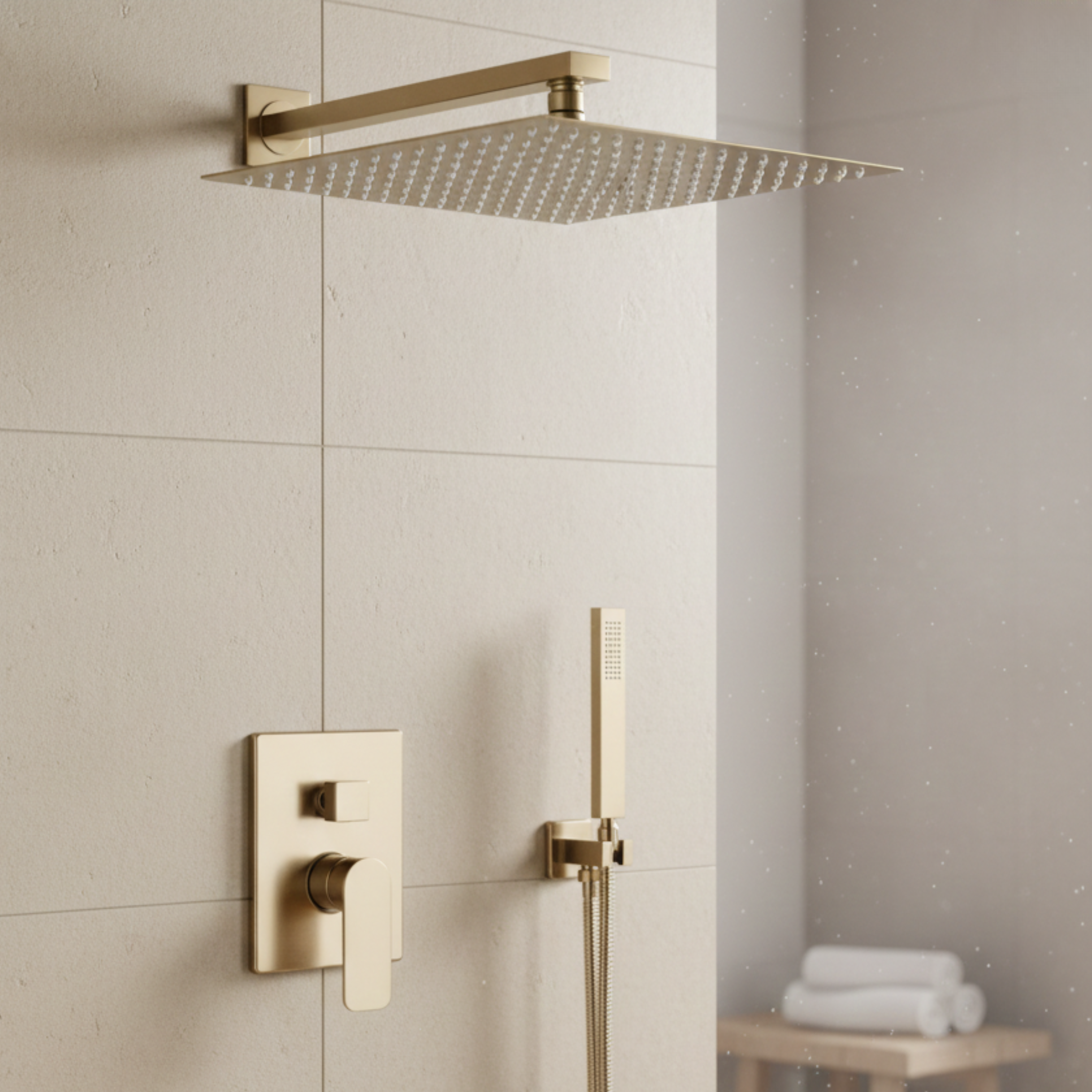 Goldene Duscharmatur