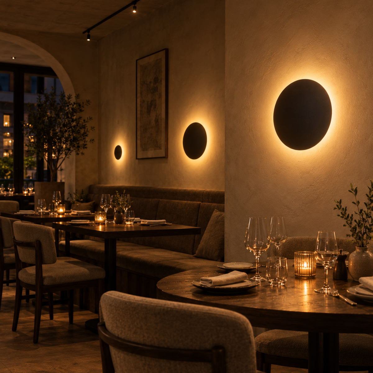 Moderne Runde Metall LED Wandleuchte