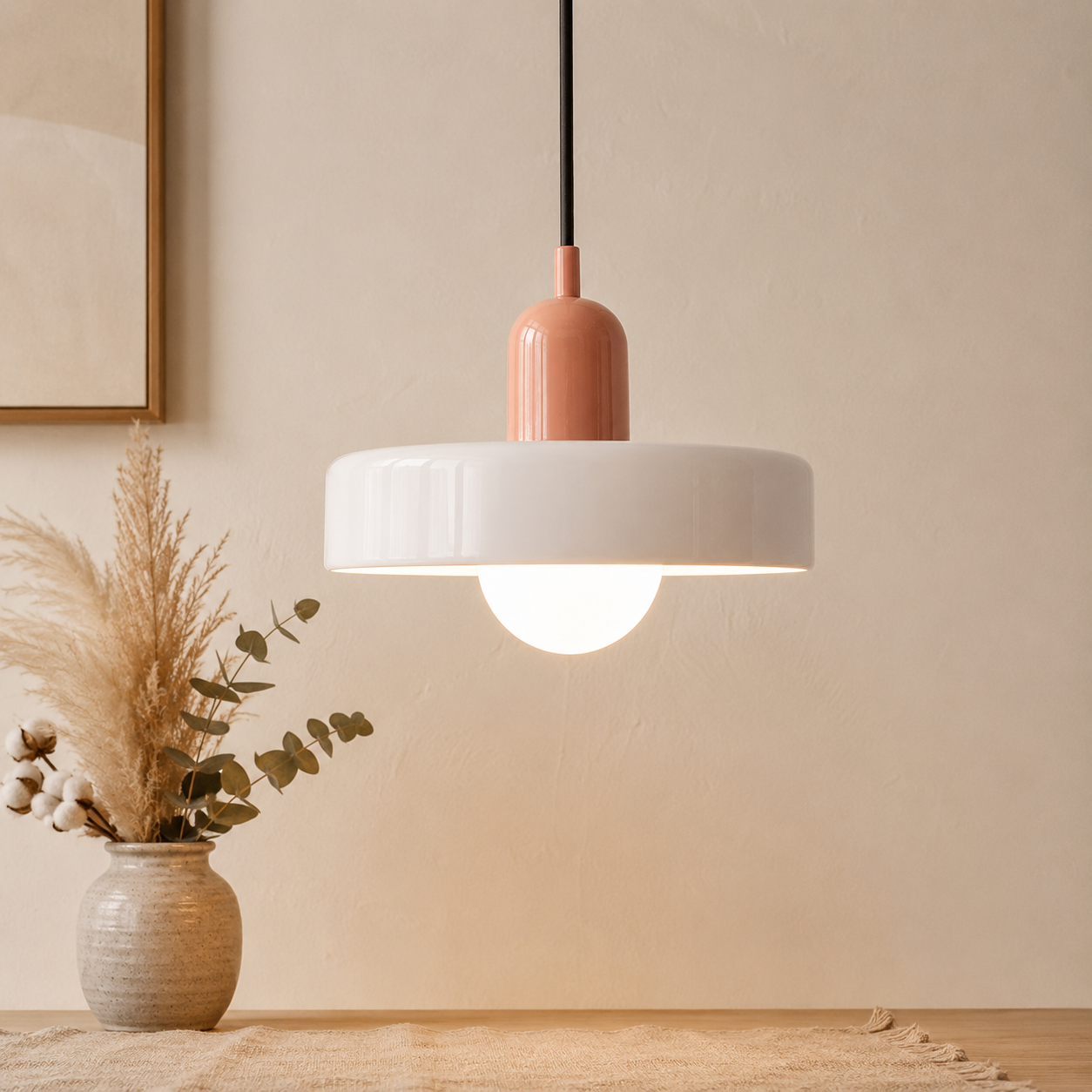 Bauhaus Farbglas Pendelleuchte