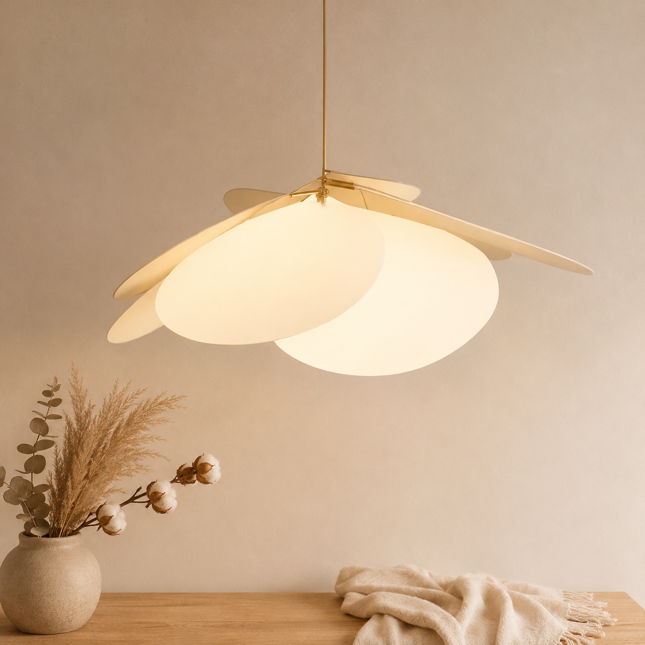 Wohnzimmer Stoff Blume Pendelleuchte