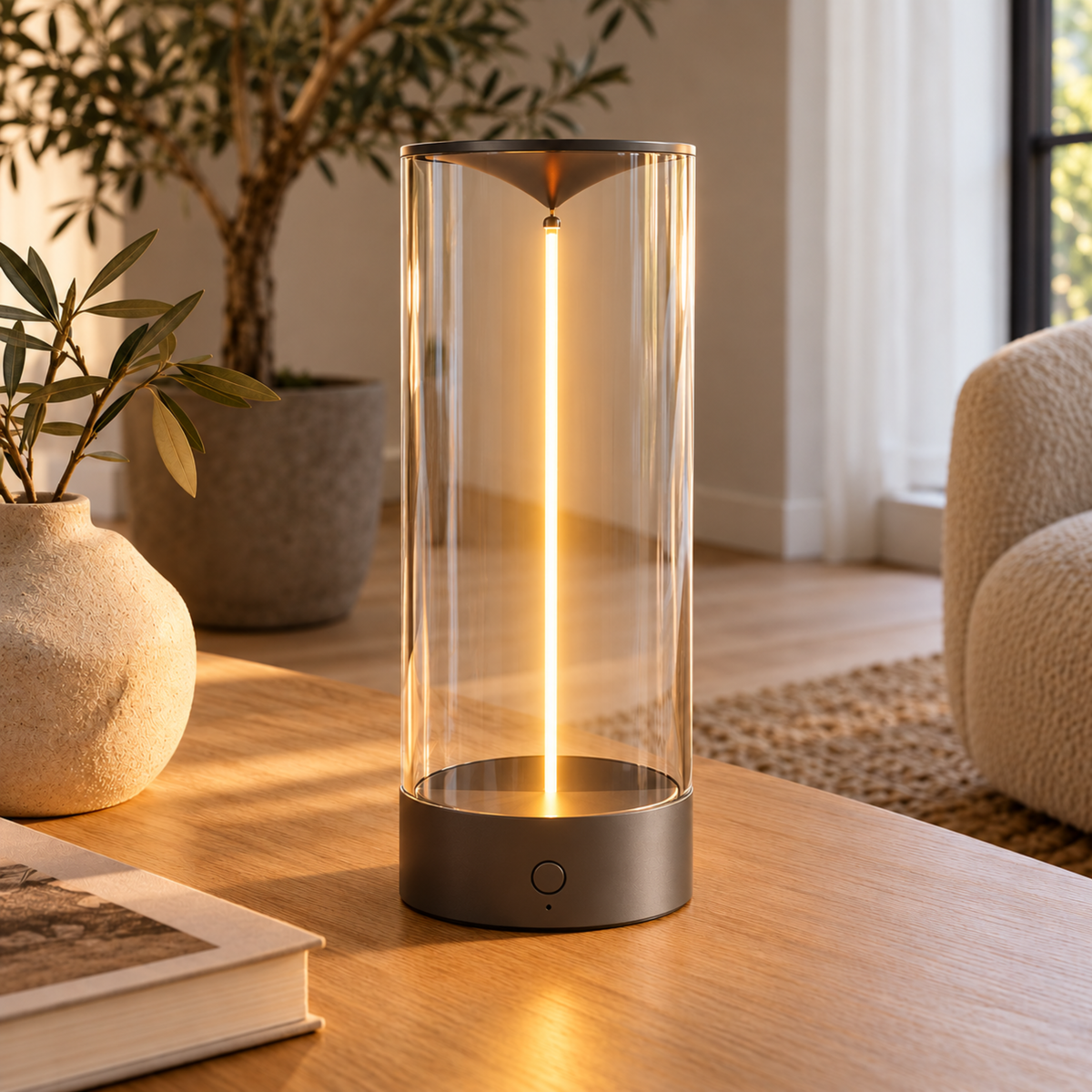Moderne Zylinderförmige LED Tischlampe