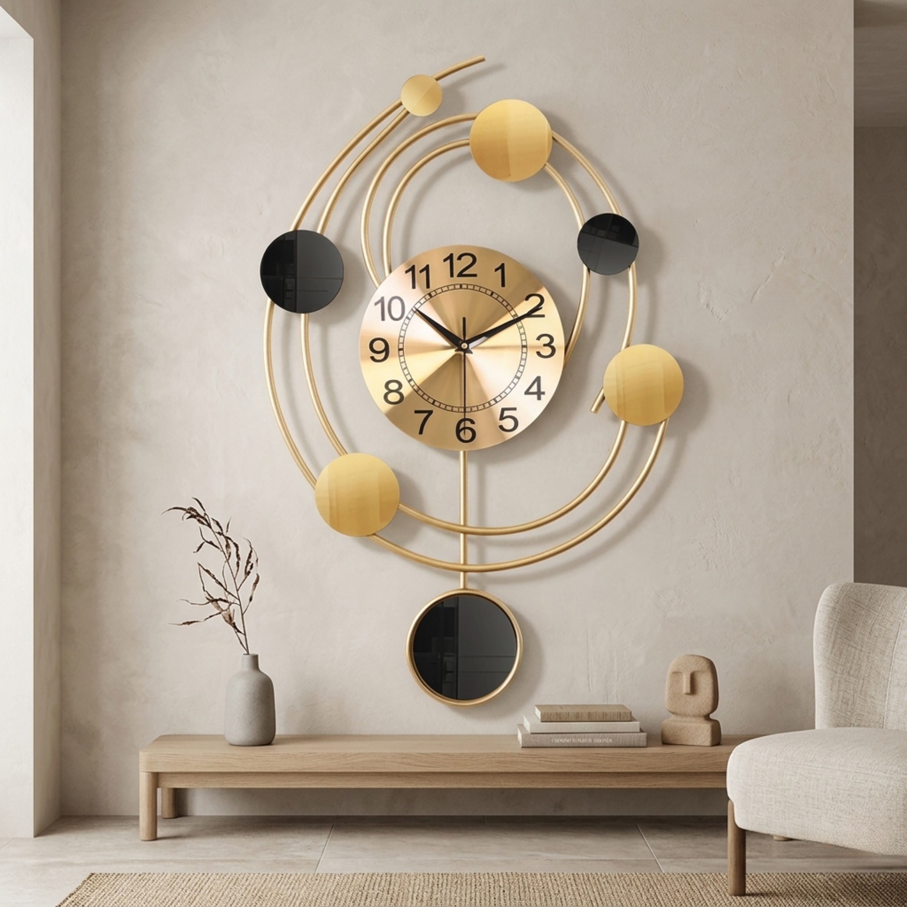 Runde Titan Dekorative Wanduhr