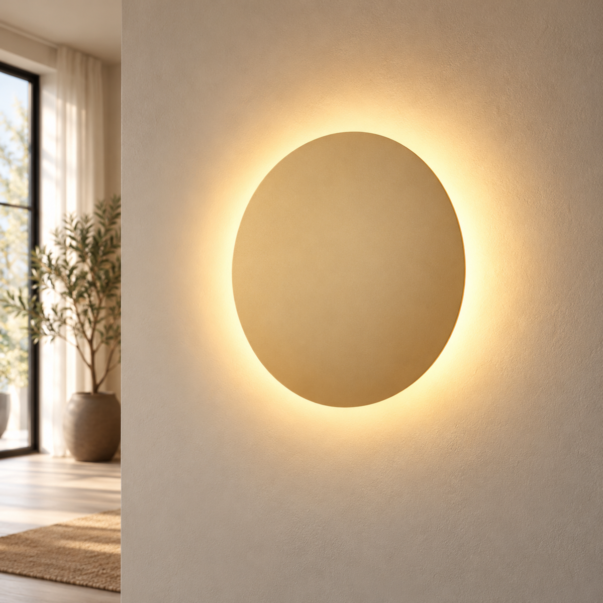Moderne Runde Metall LED Wandleuchte