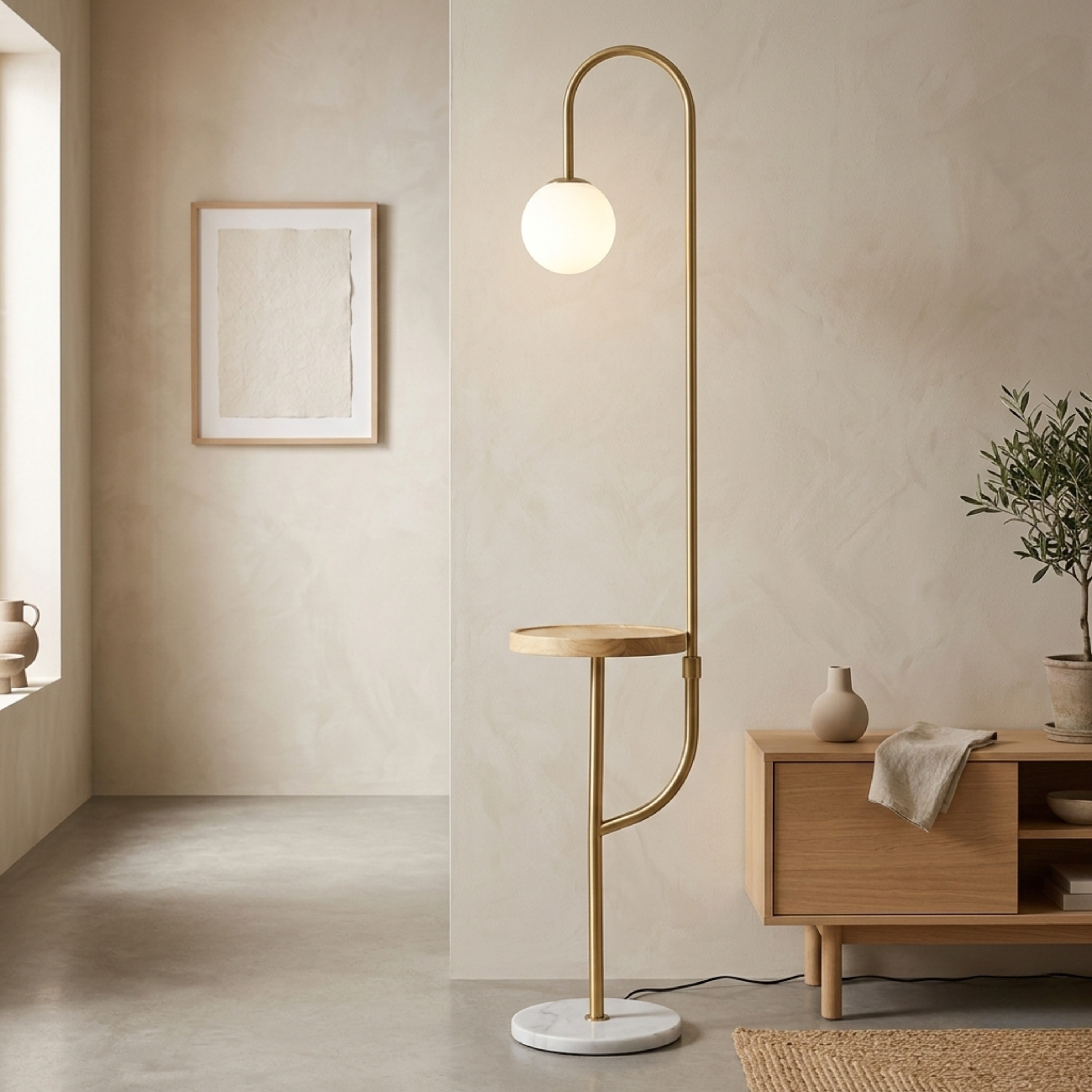 Moderne Tisch Stehlampe mit Wireless Charging