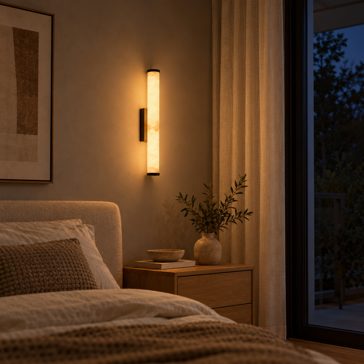 Moderne Marmoroptik LED Wandleuchte