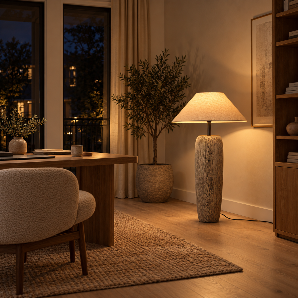 Elegante Retro Keramik Stehlampe