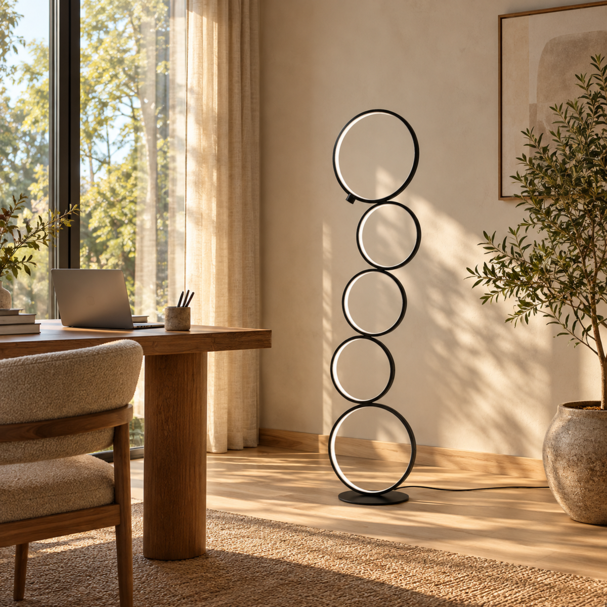 Moderne Mehrfachring Stehlampe
