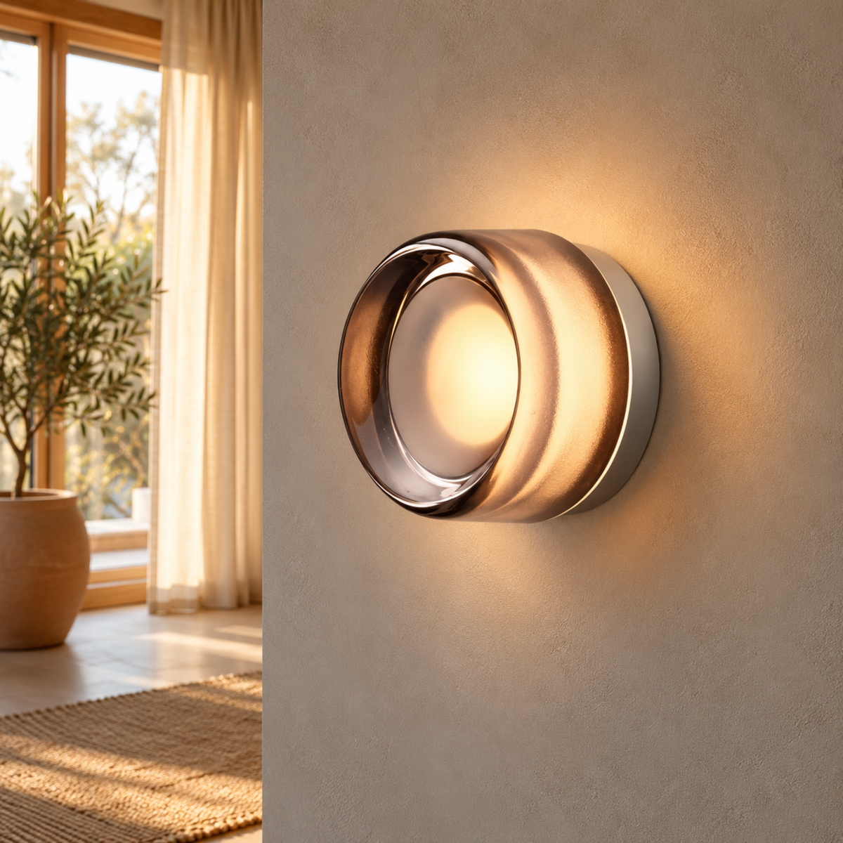Elegante Runde Dimple LED Wandleuchte