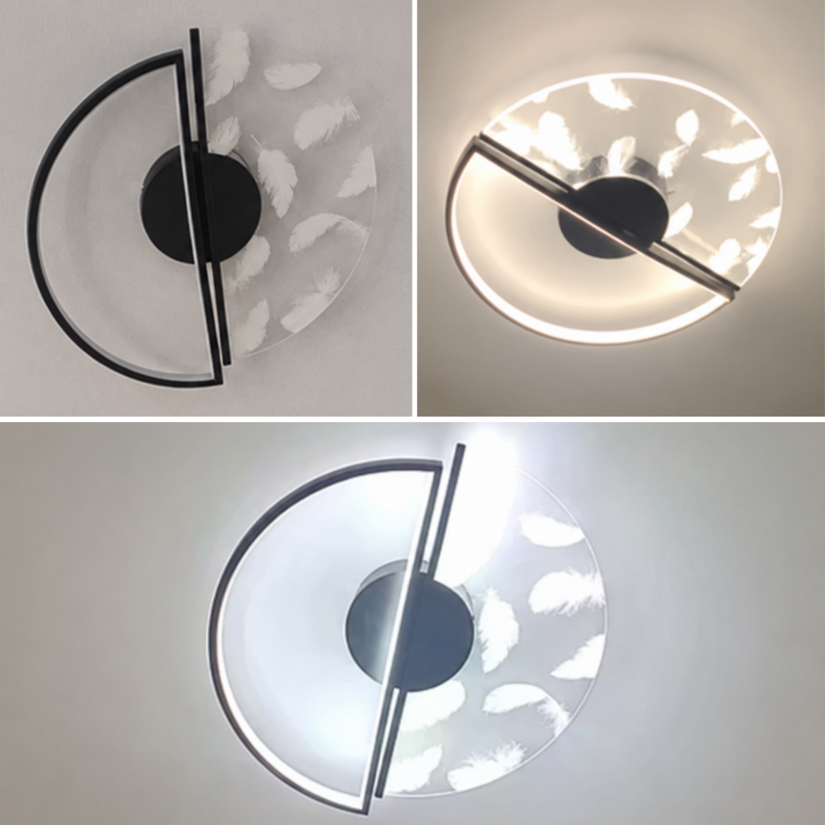 Stilvolle LED-Deckenleuchte mit Federdesign