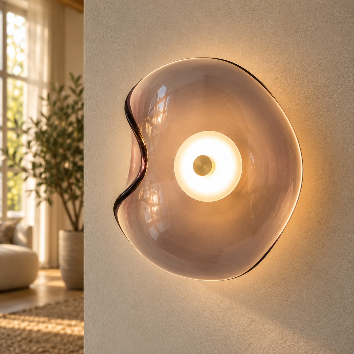 Moderne Runde Glas LED Wandleuchte