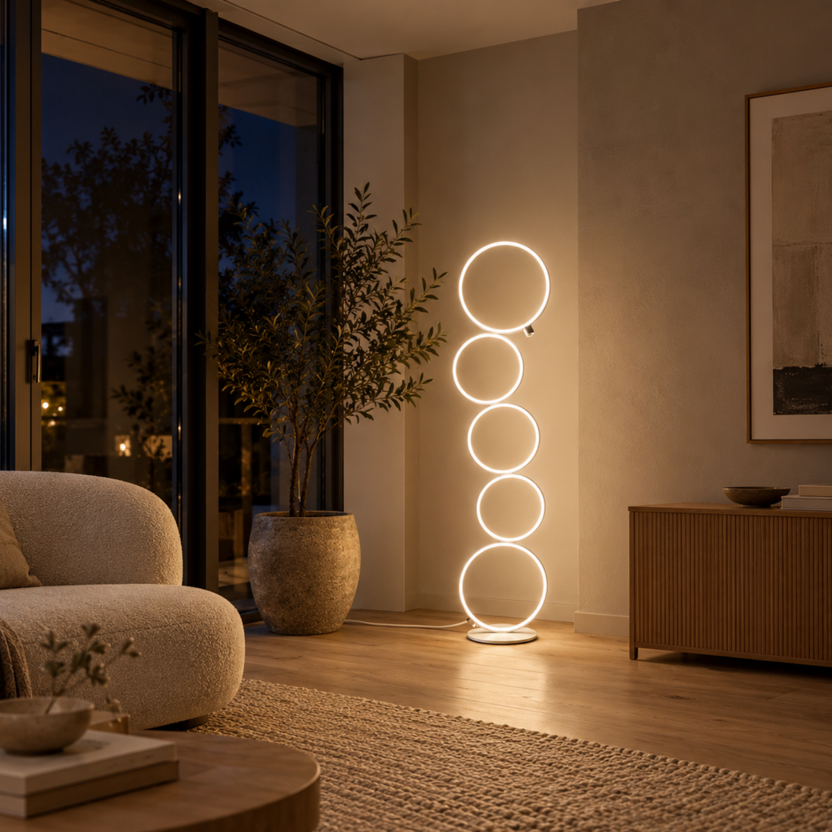 Moderne Mehrfachring Stehlampe