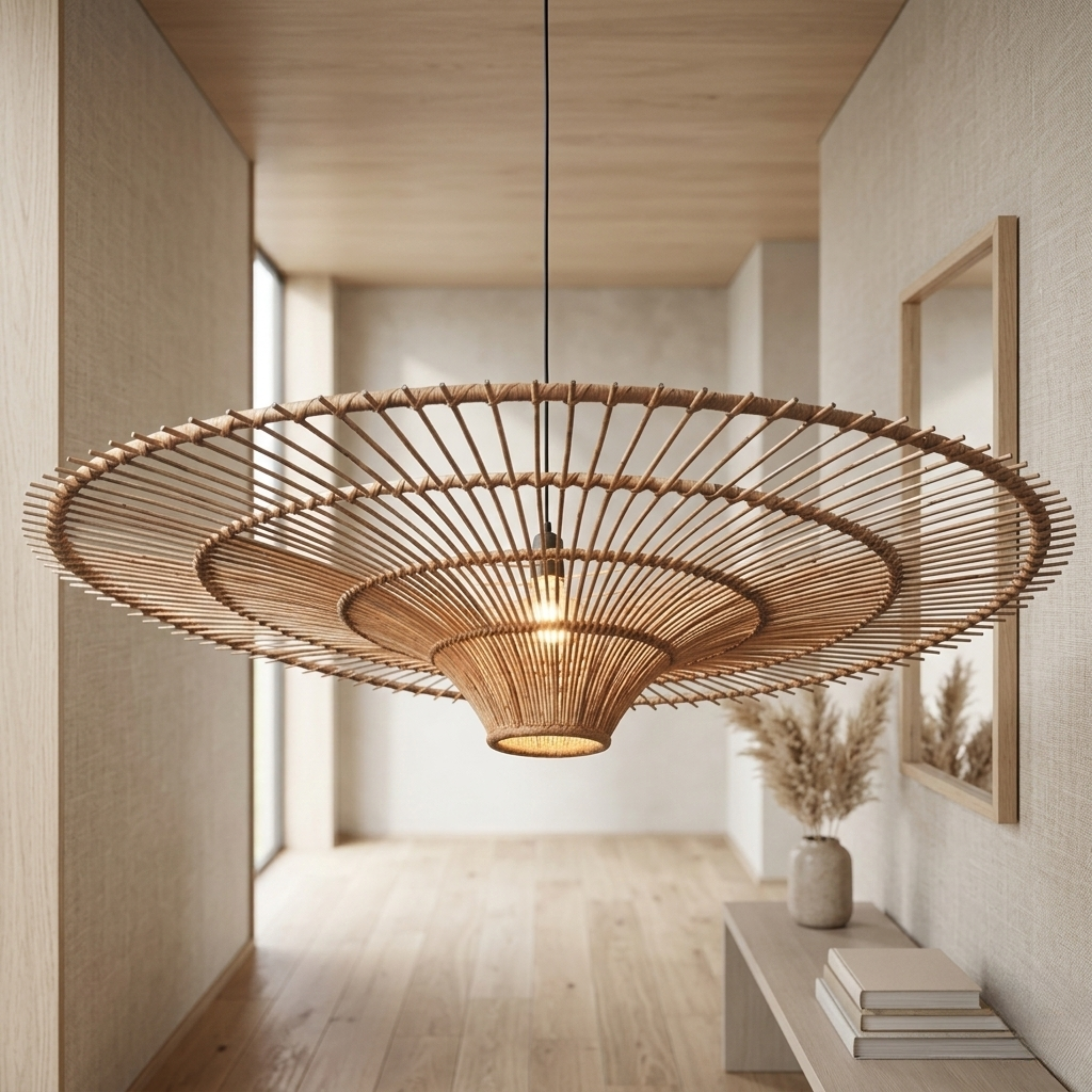 Rattan Deckenleuchte