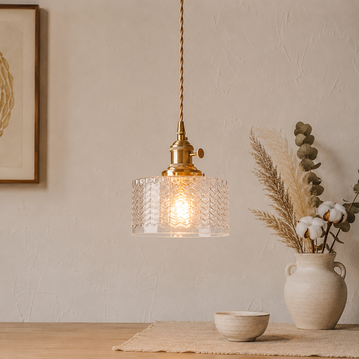 Nordische Farbglas LED Pendelleuchte