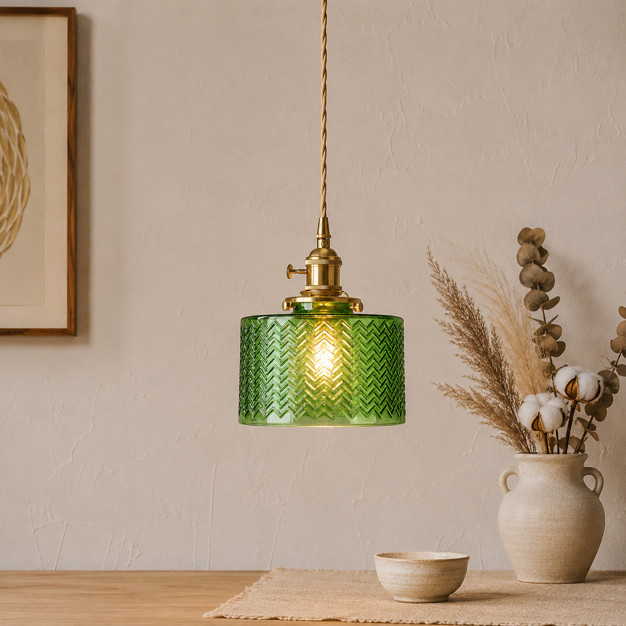Nordische Farbglas LED Pendelleuchte