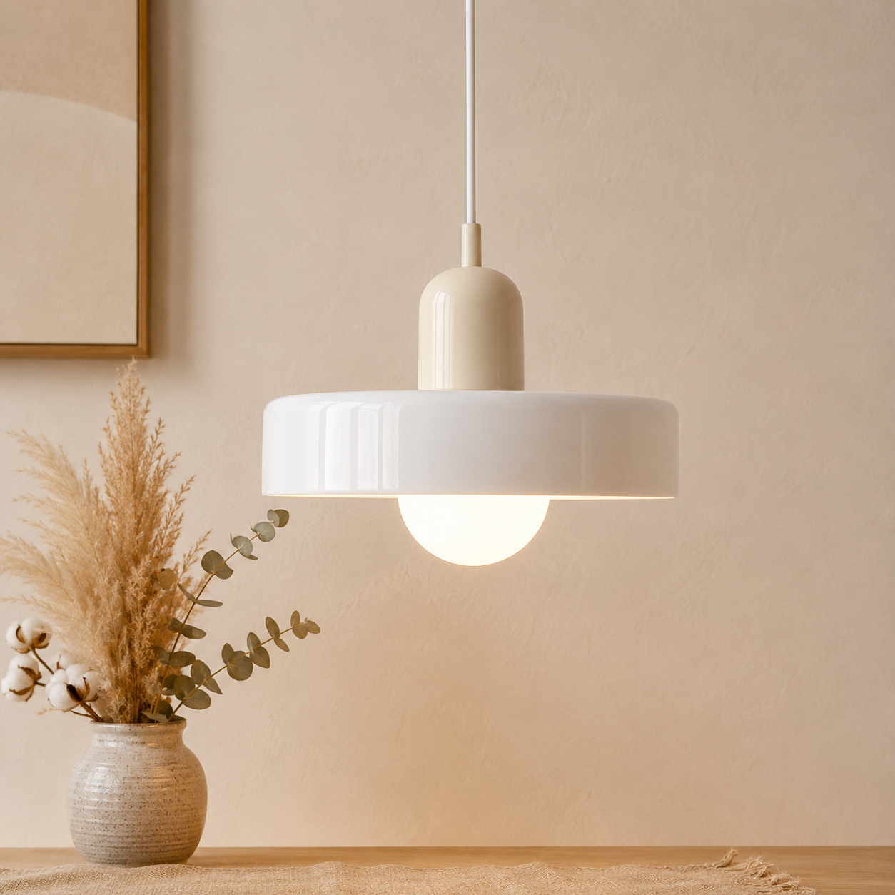 Bauhaus Farbglas Pendelleuchte