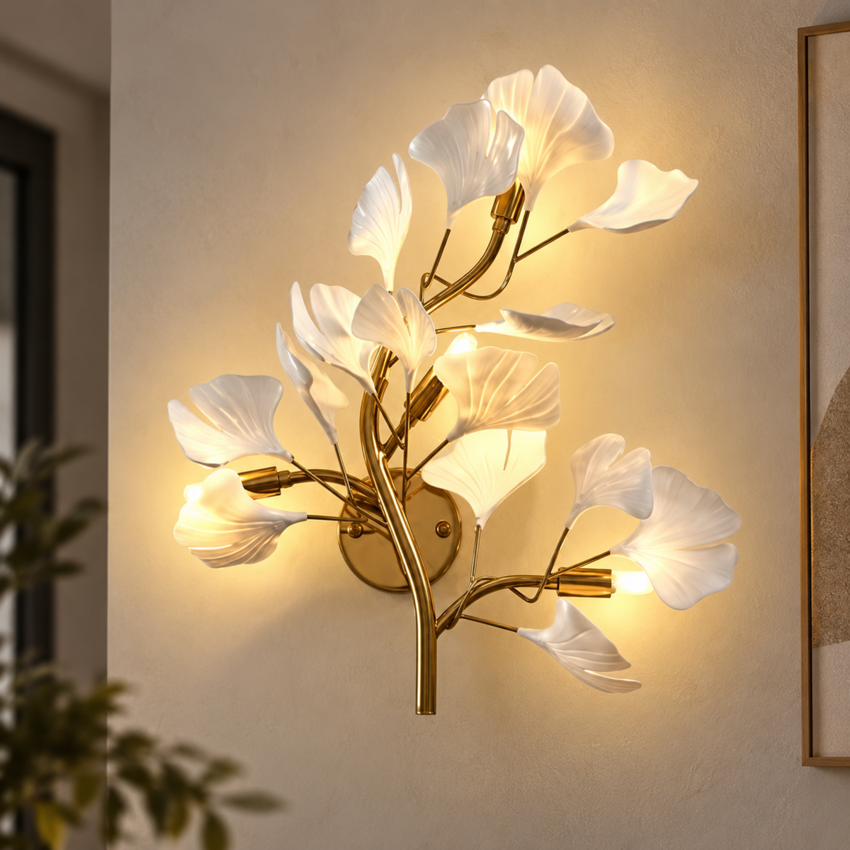 Elegante Luxuriöse LED-Blattdesign-Wandleuchte