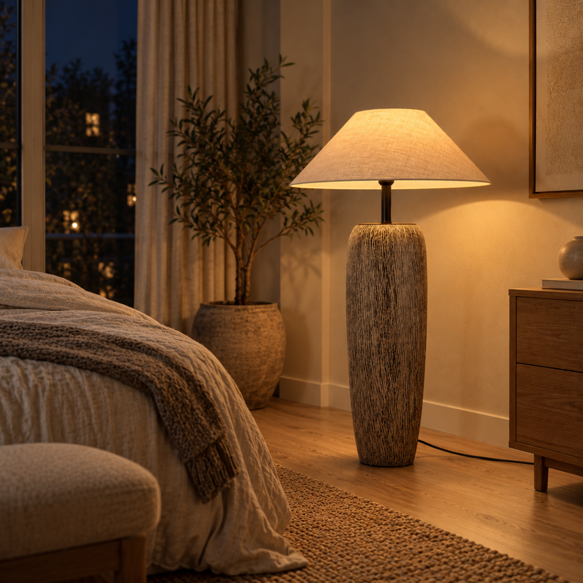 Elegante Retro Keramik Stehlampe