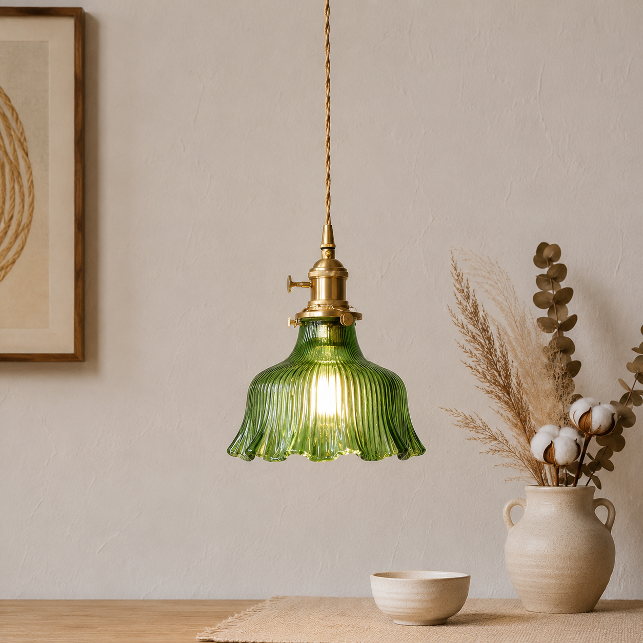 Nordische Farbglas LED Pendelleuchte