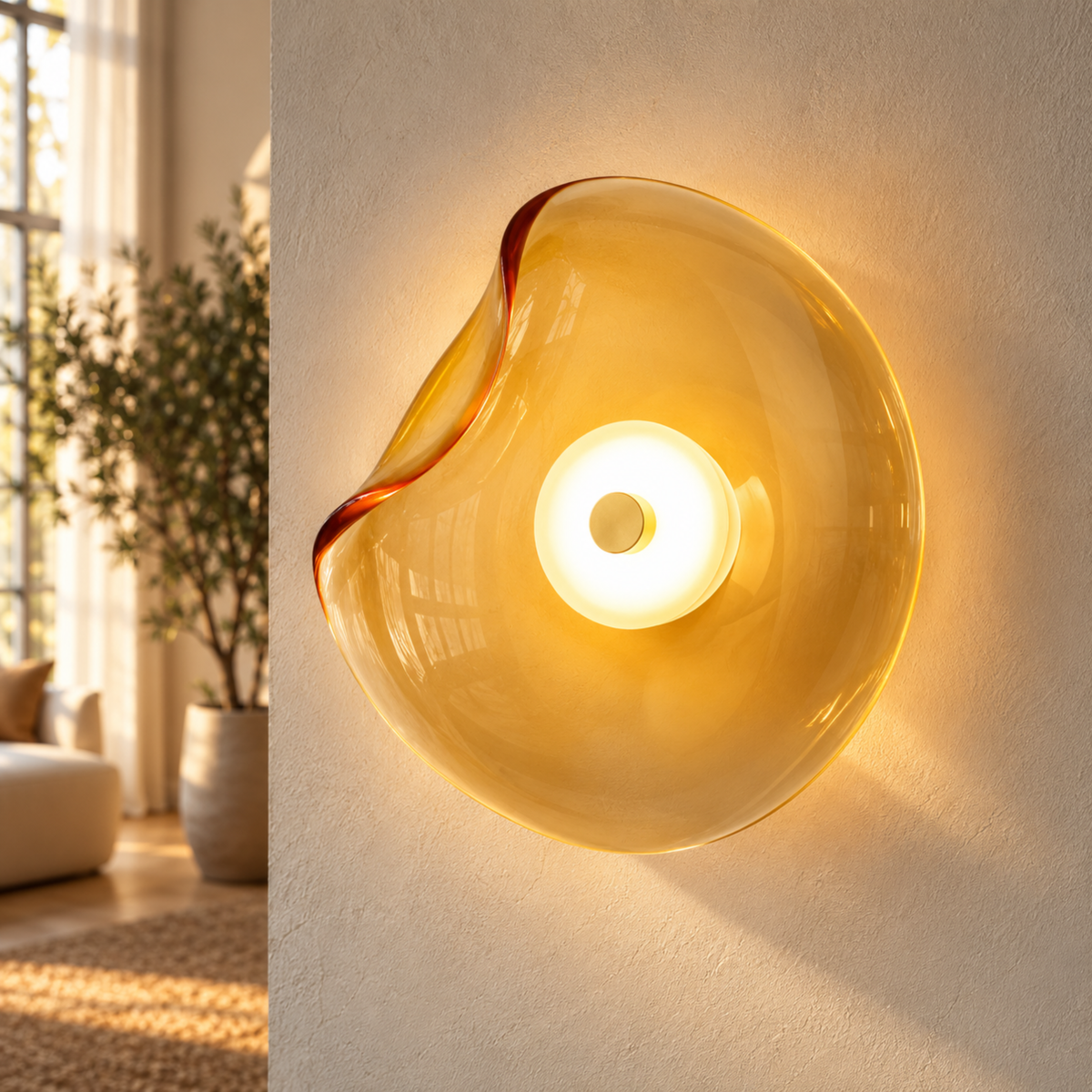 Moderne Runde Glas LED Wandleuchte