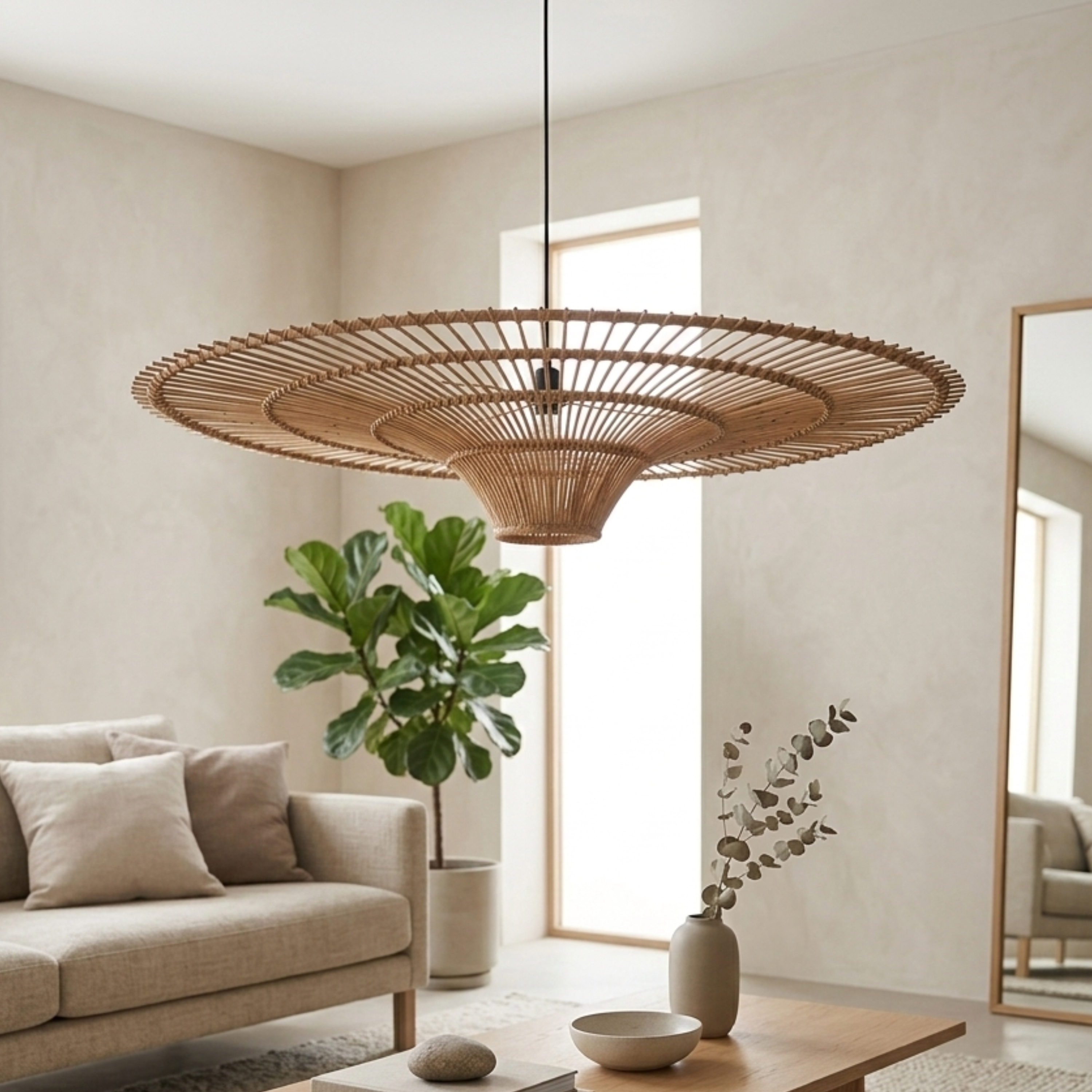 Rattan Deckenleuchte