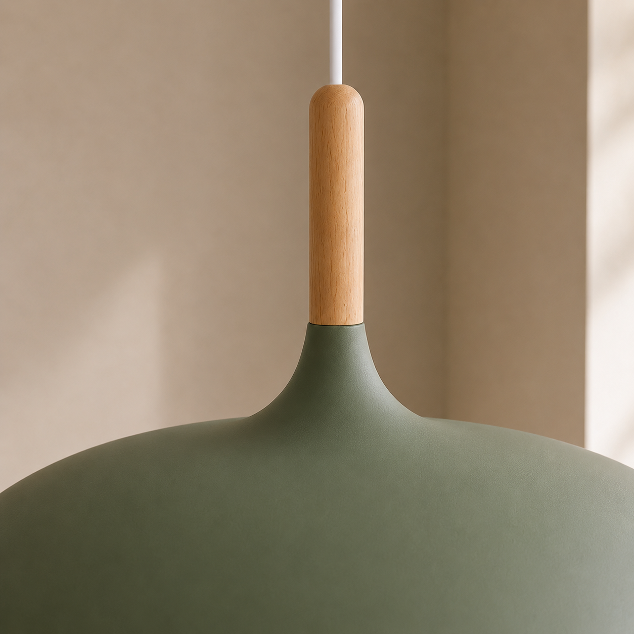 Minimalistische Holz Aluminium Pendelleuchte