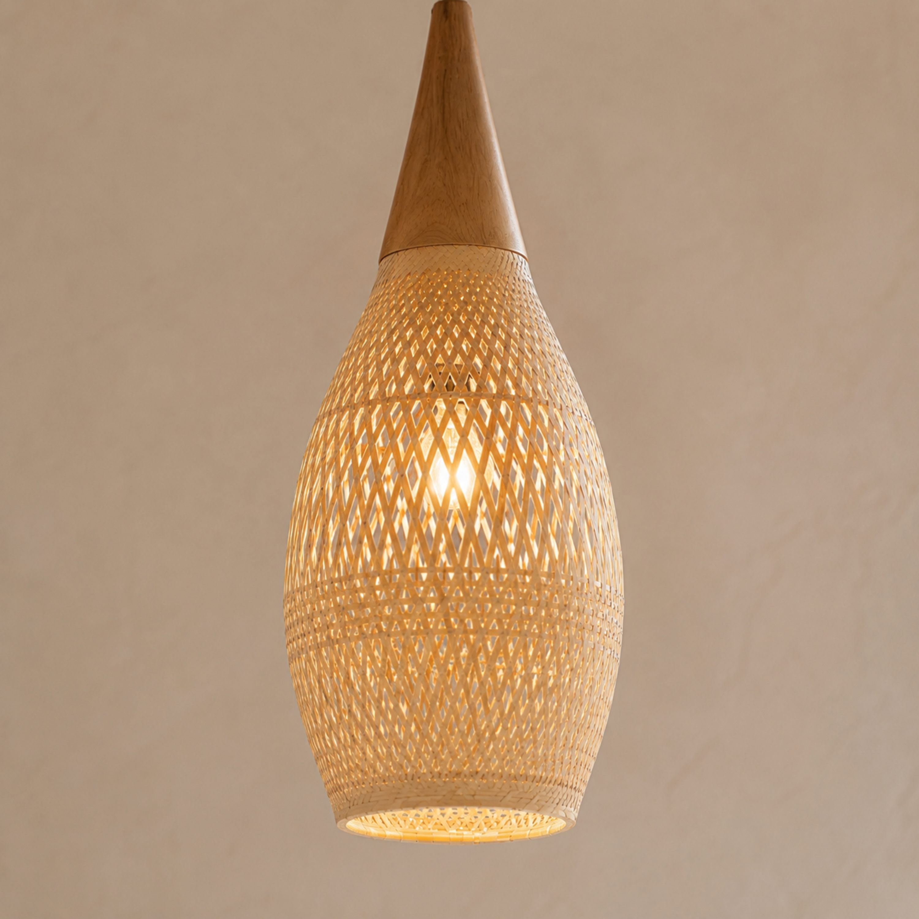 Vintage Rattan Deckenleuchte