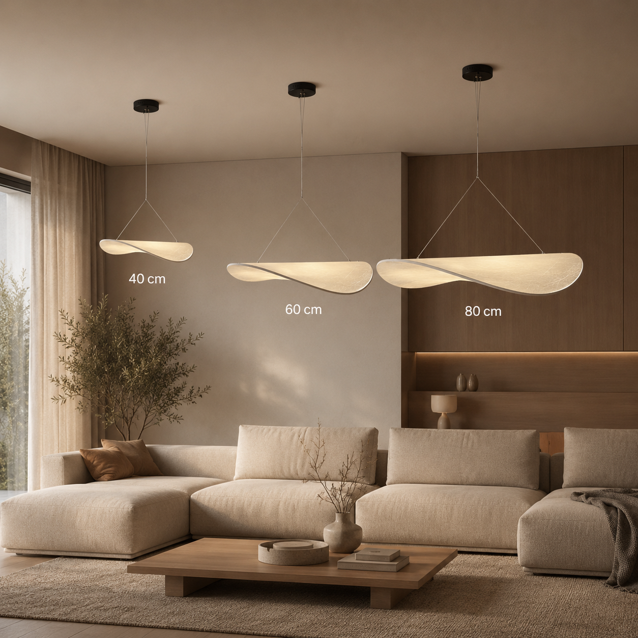 Japandi Seiden LED Pendelleuchte