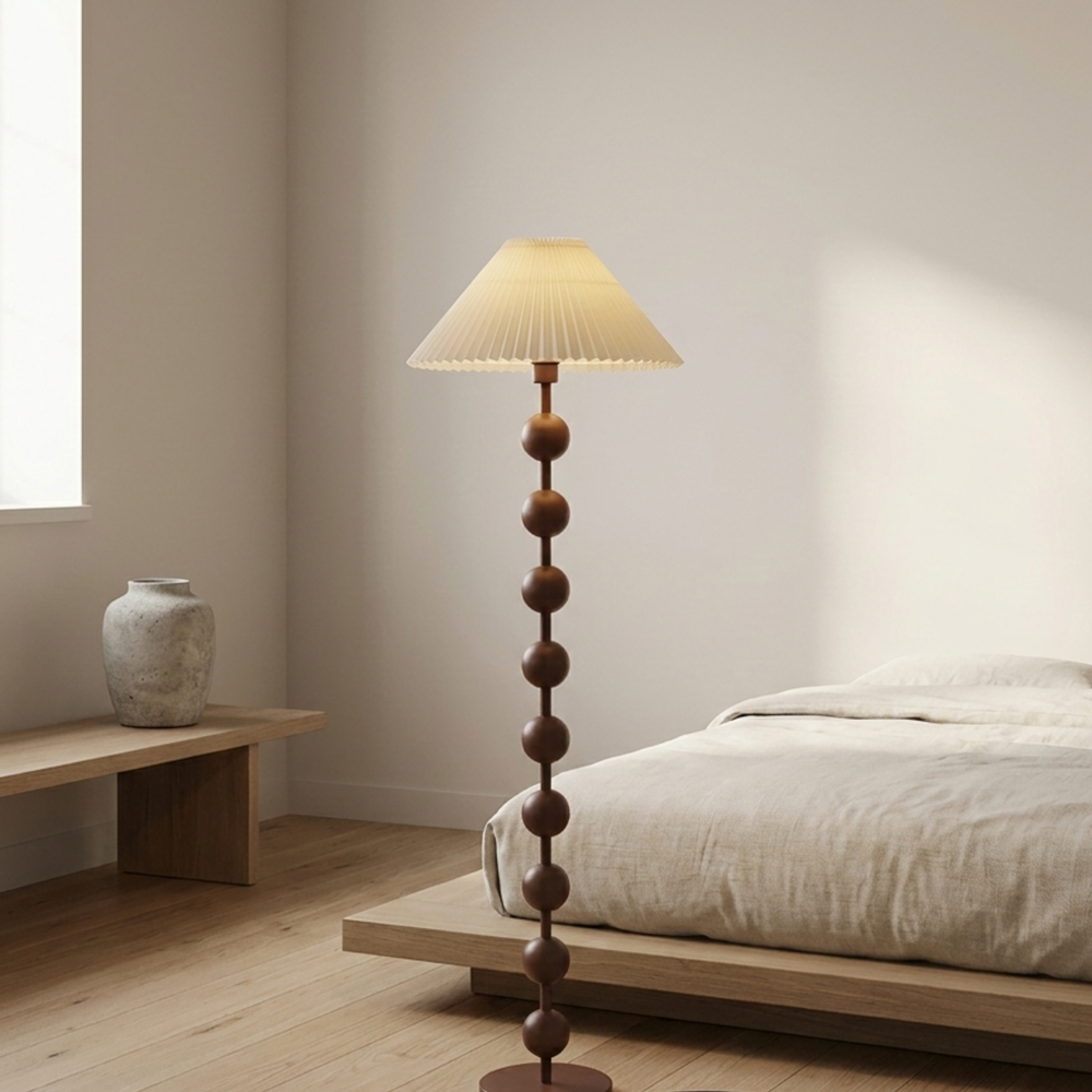 Amerikanische Walnuss Vintage Stehlampe