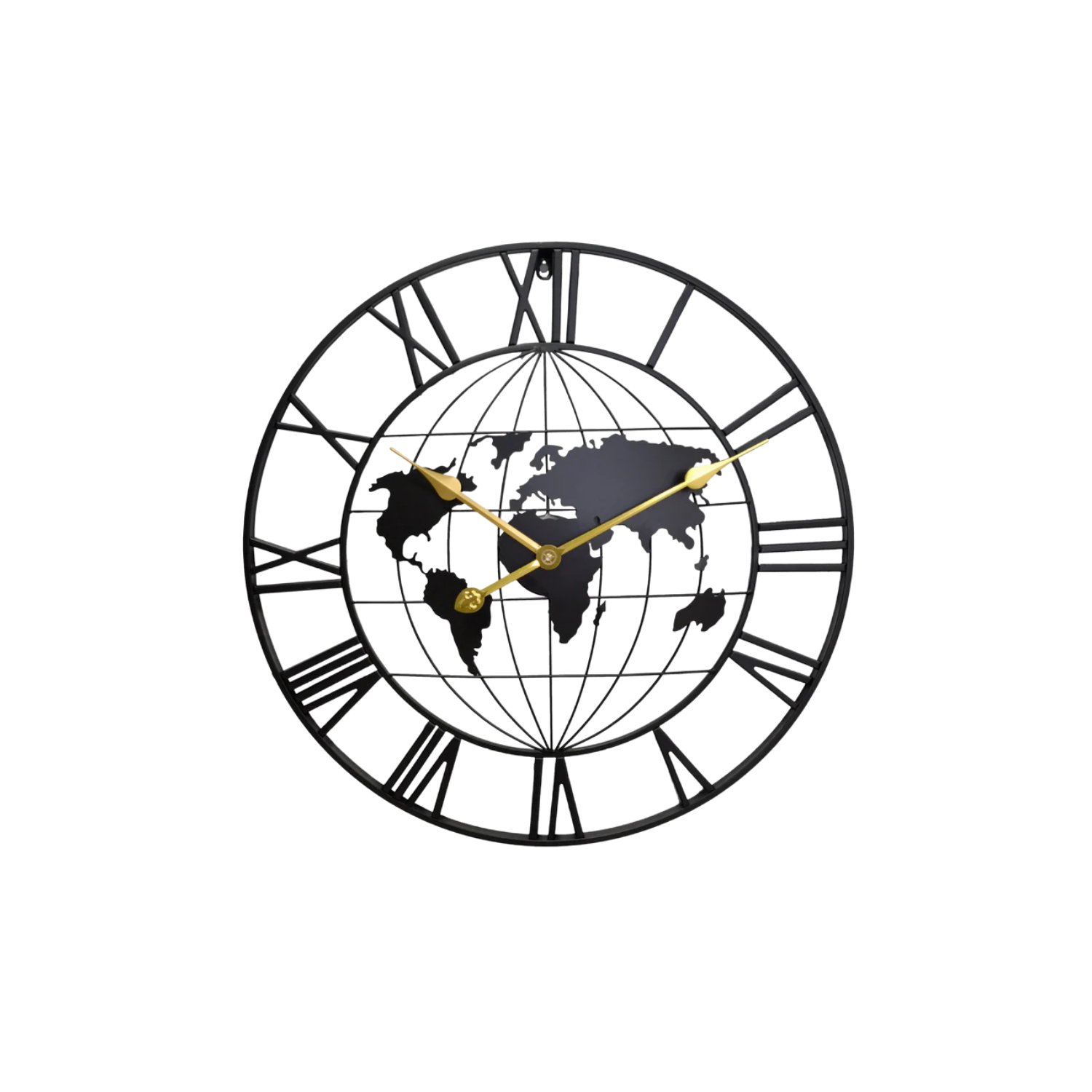 Metall Weltkarte Kugel Wanduhr