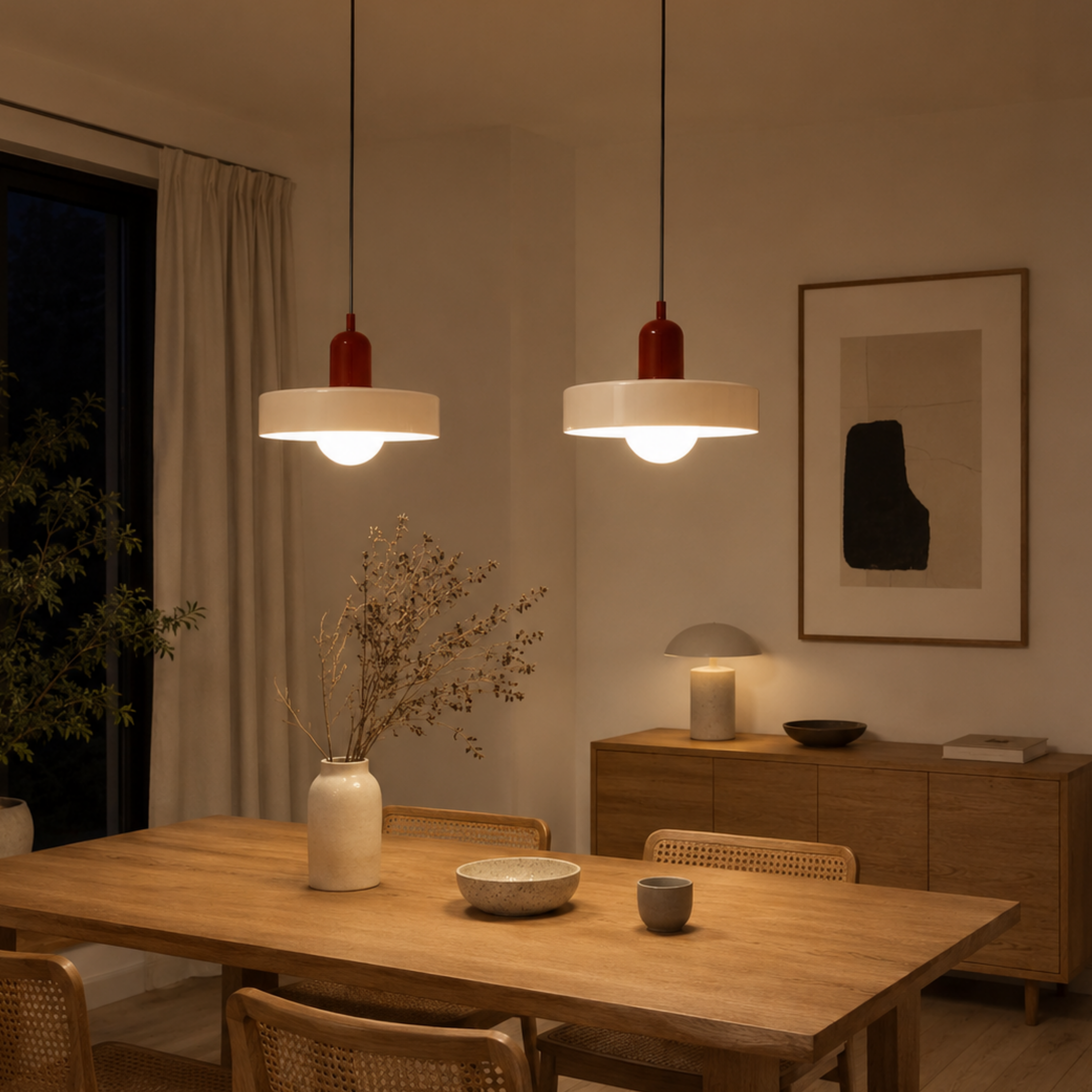 Bauhaus Farbglas Pendelleuchte