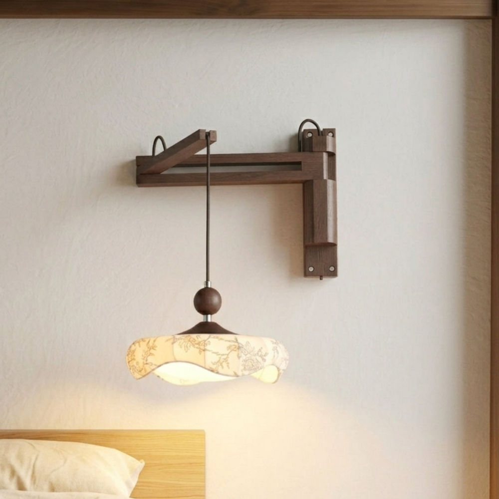 Retro LED Wandlampe mit Stoffschirm