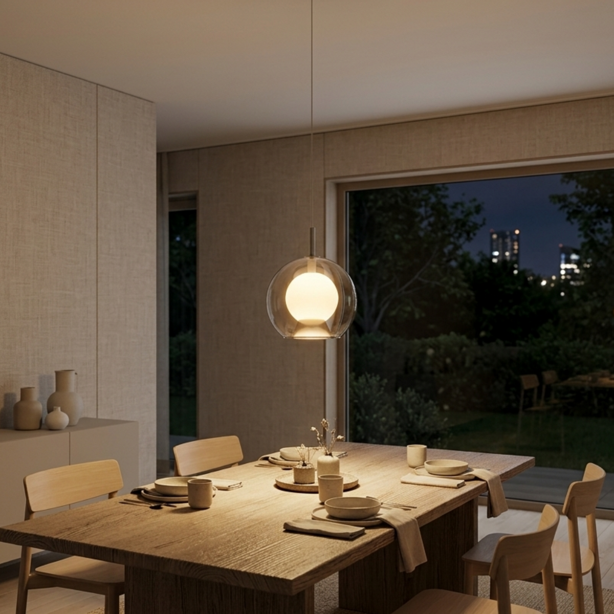 Dimmbare Glas Pendelleuchte