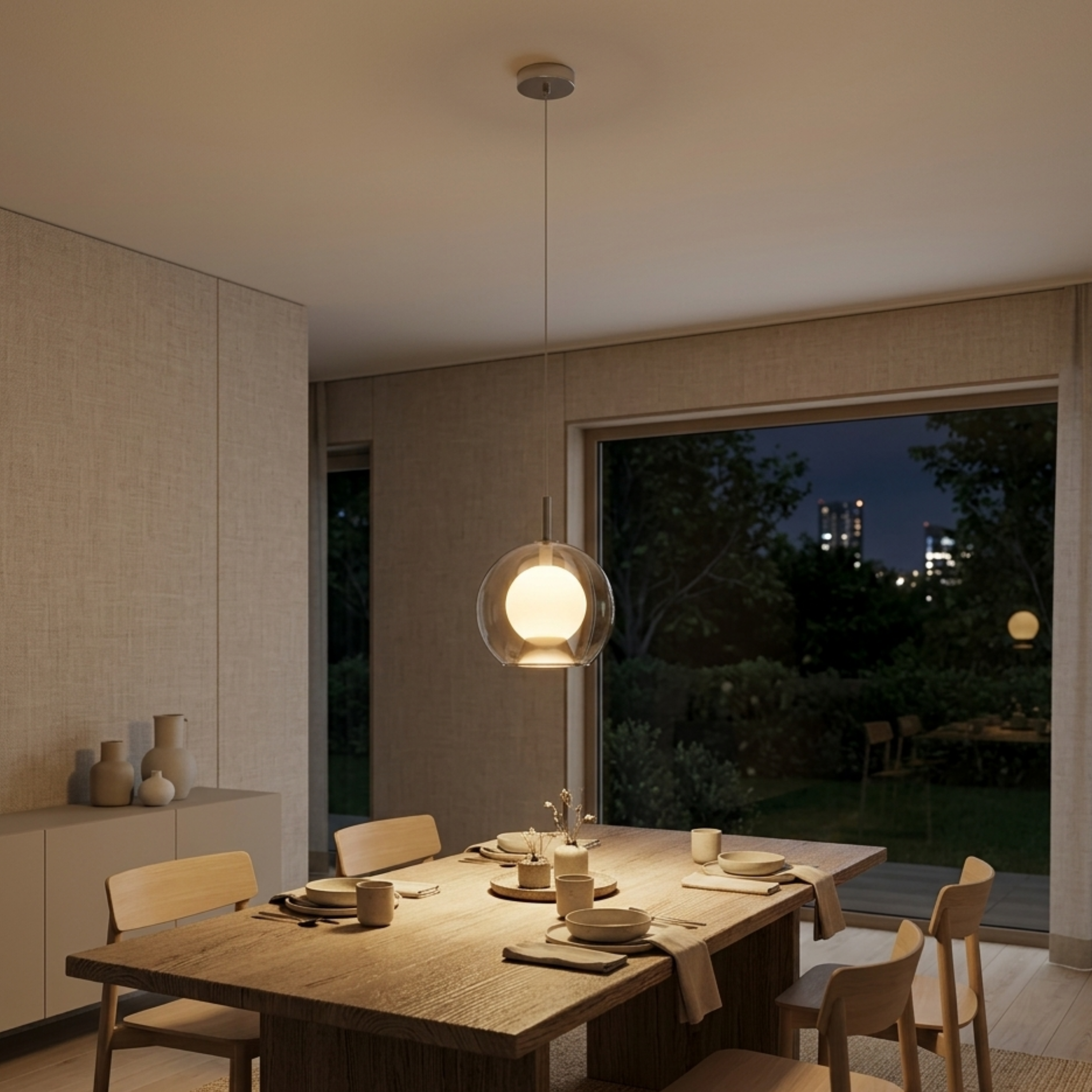 Dimmbare Glas Pendelleuchte