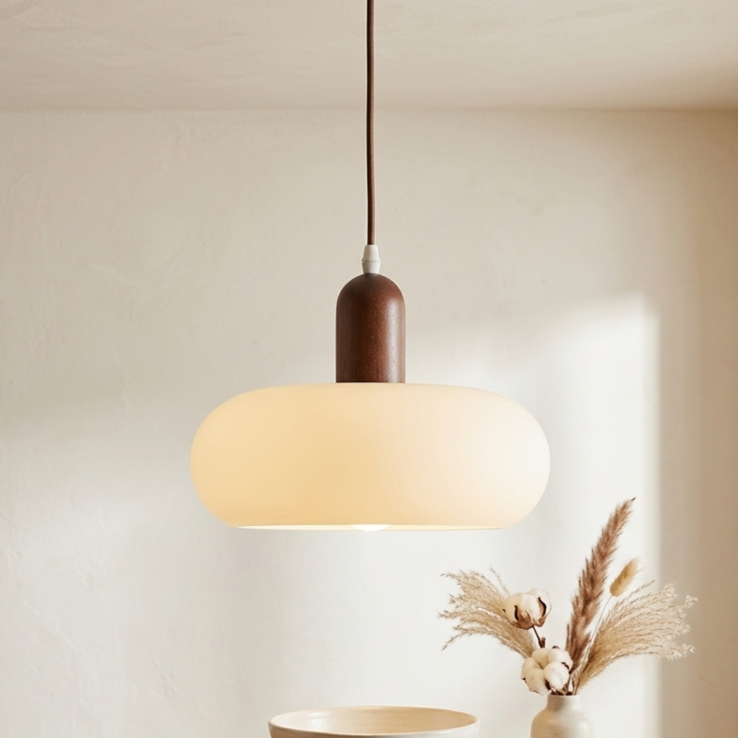 Skandinavische Creme Pendelleuchte