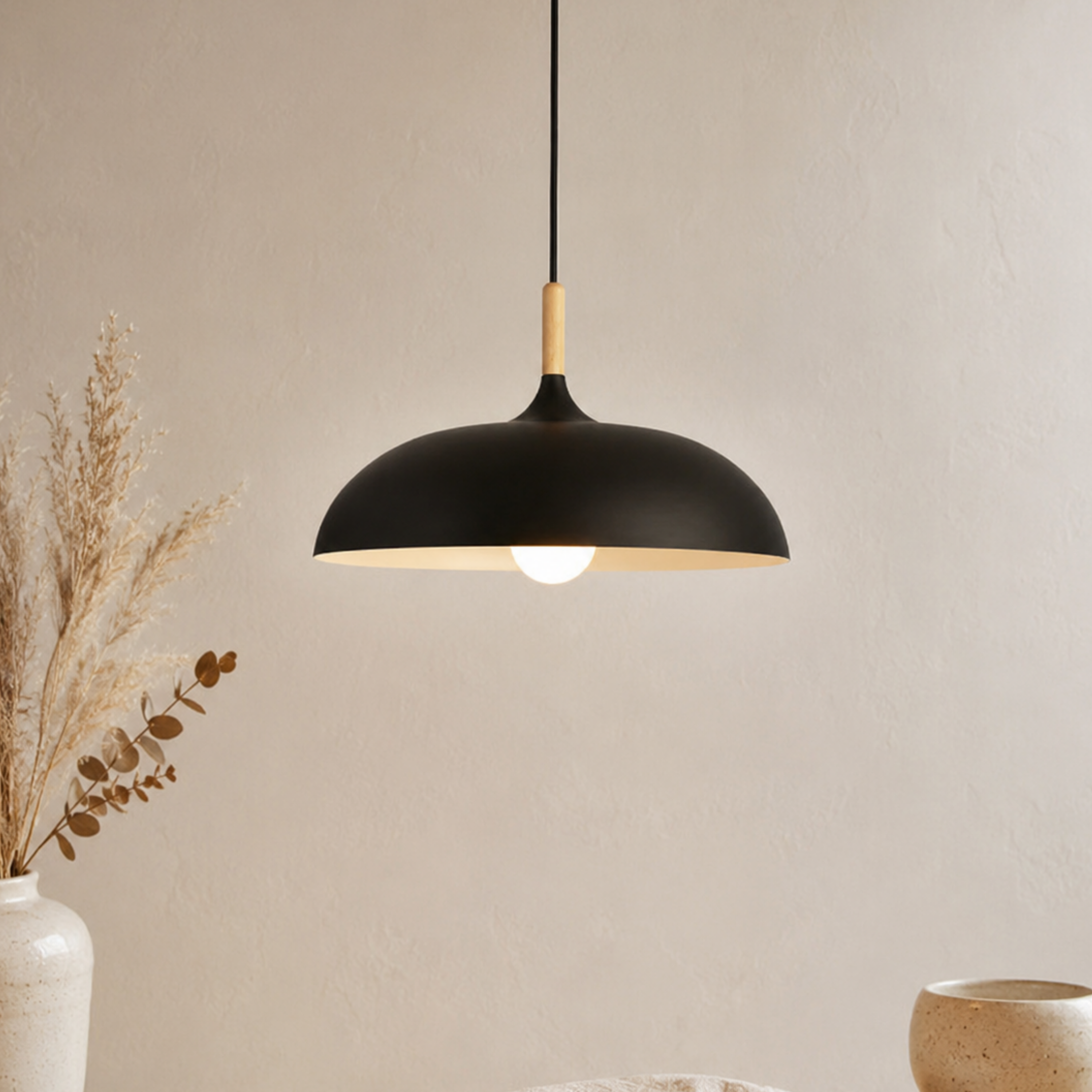 Minimalistische Holz Aluminium Pendelleuchte