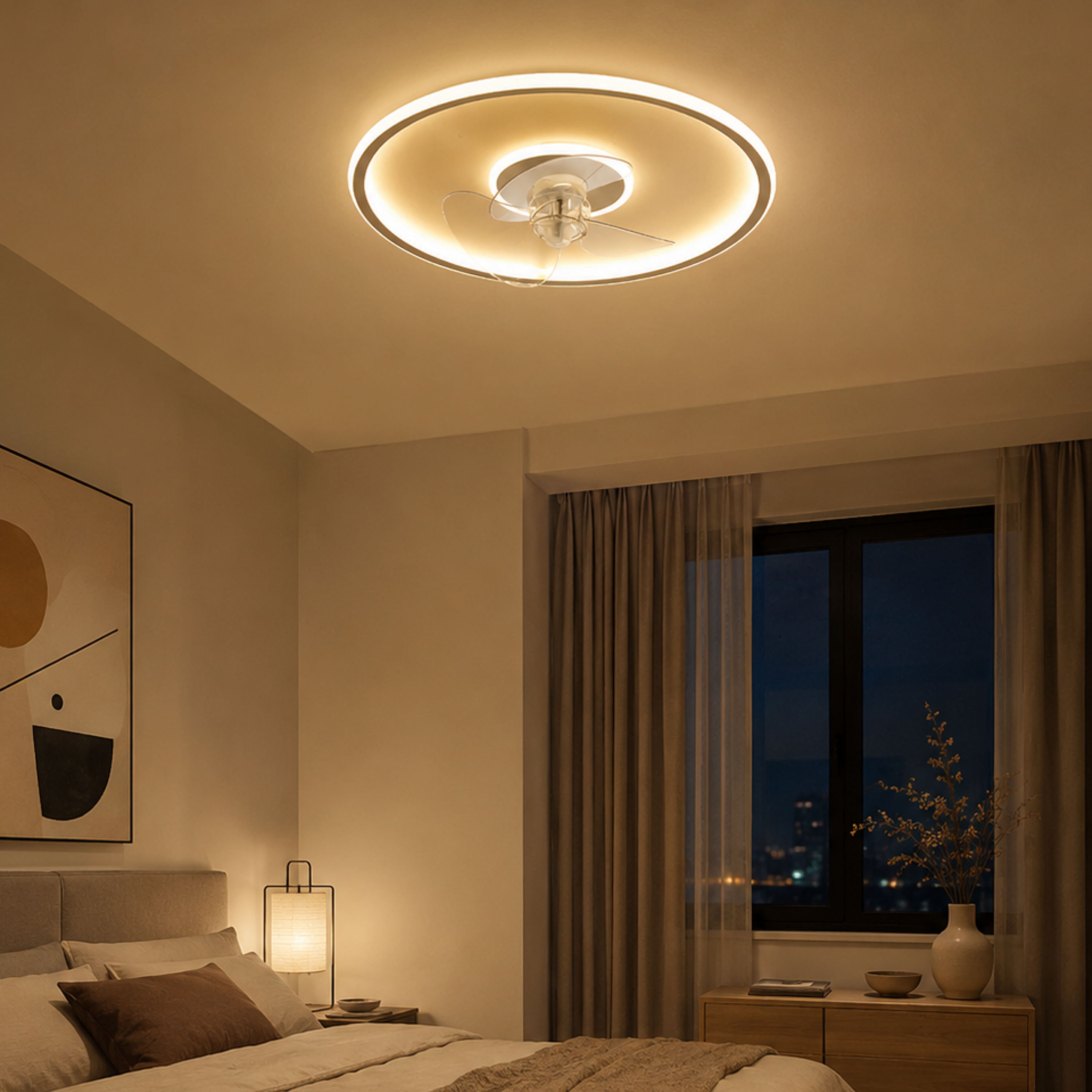 LED Ventilator Deckenleuchte mit Fernbedienung