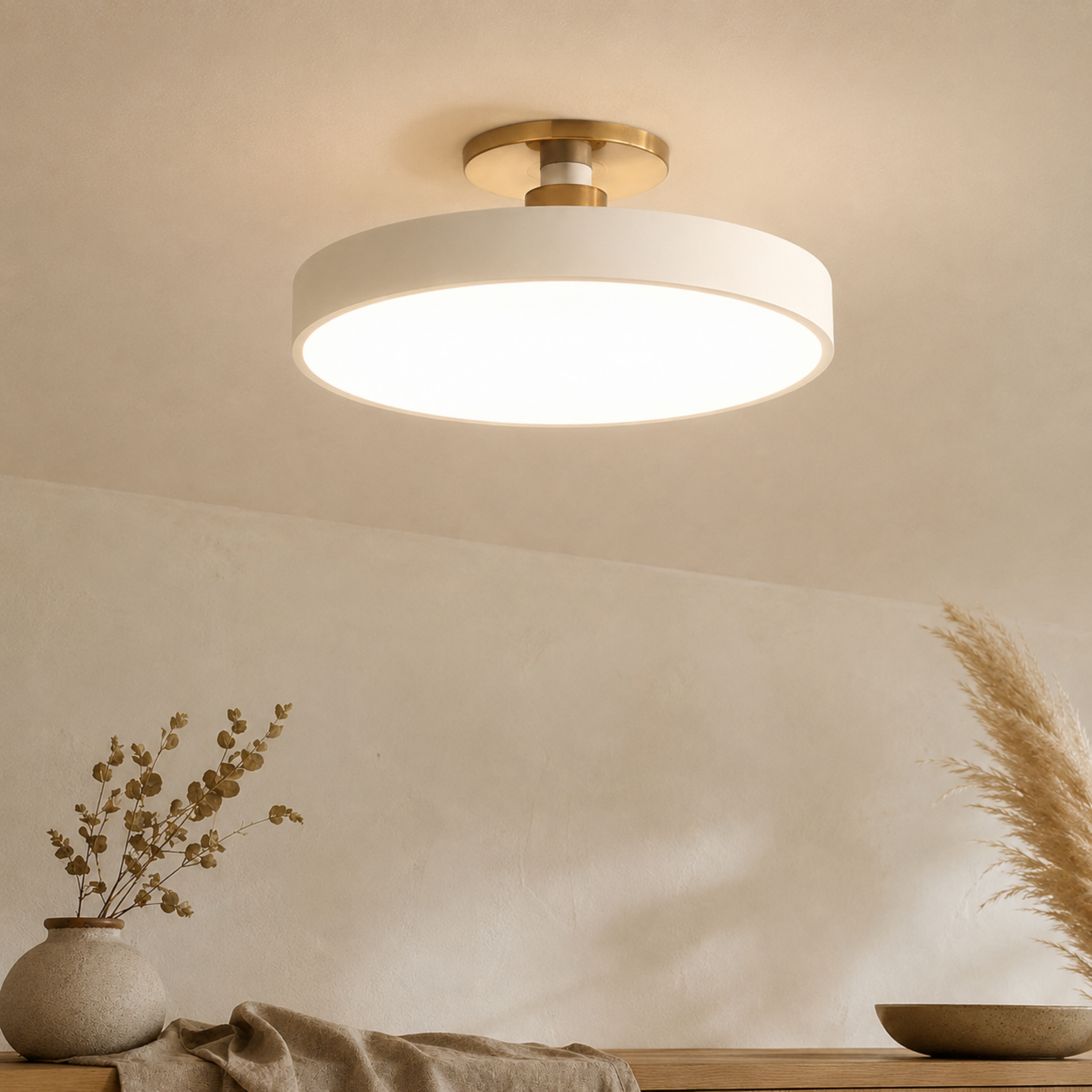 Runde Nordische Semi Flush Deckenleuchte