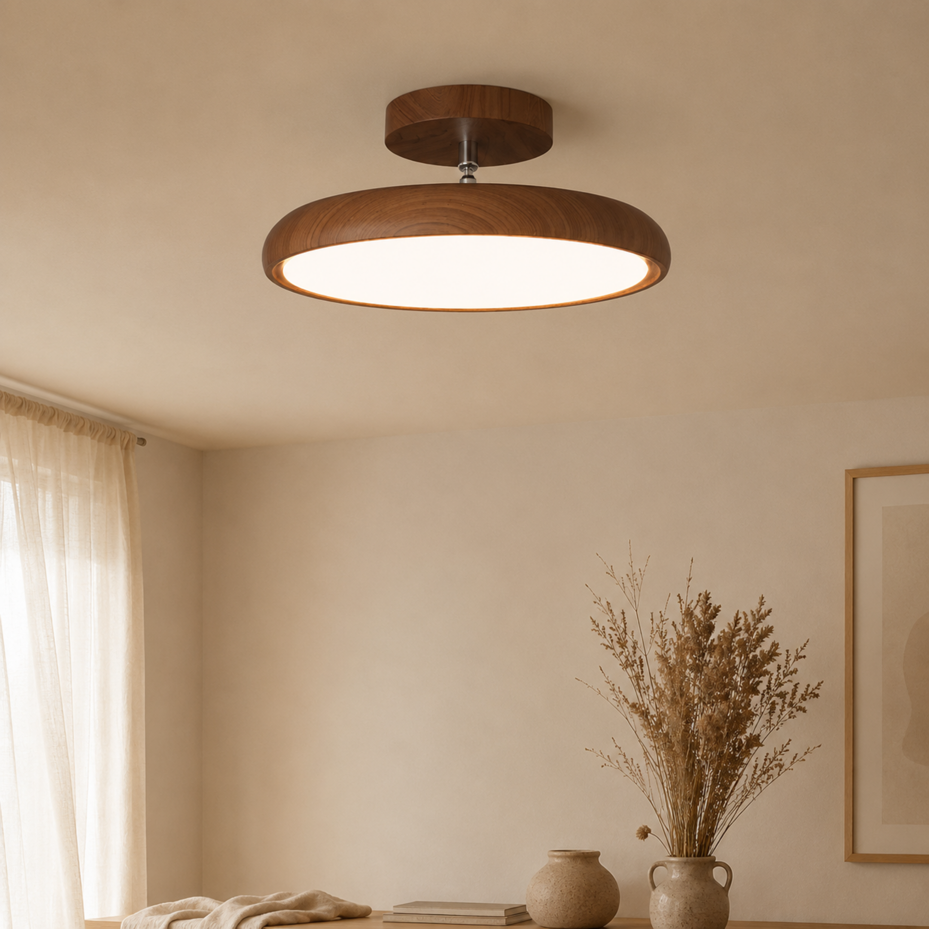 Runde Retro LED Vintage Deckenleuchte